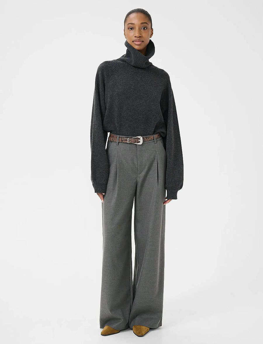 Gestuz - ManziGZ wool rollneck NOOS - pologenser - deep graphite melange - 3