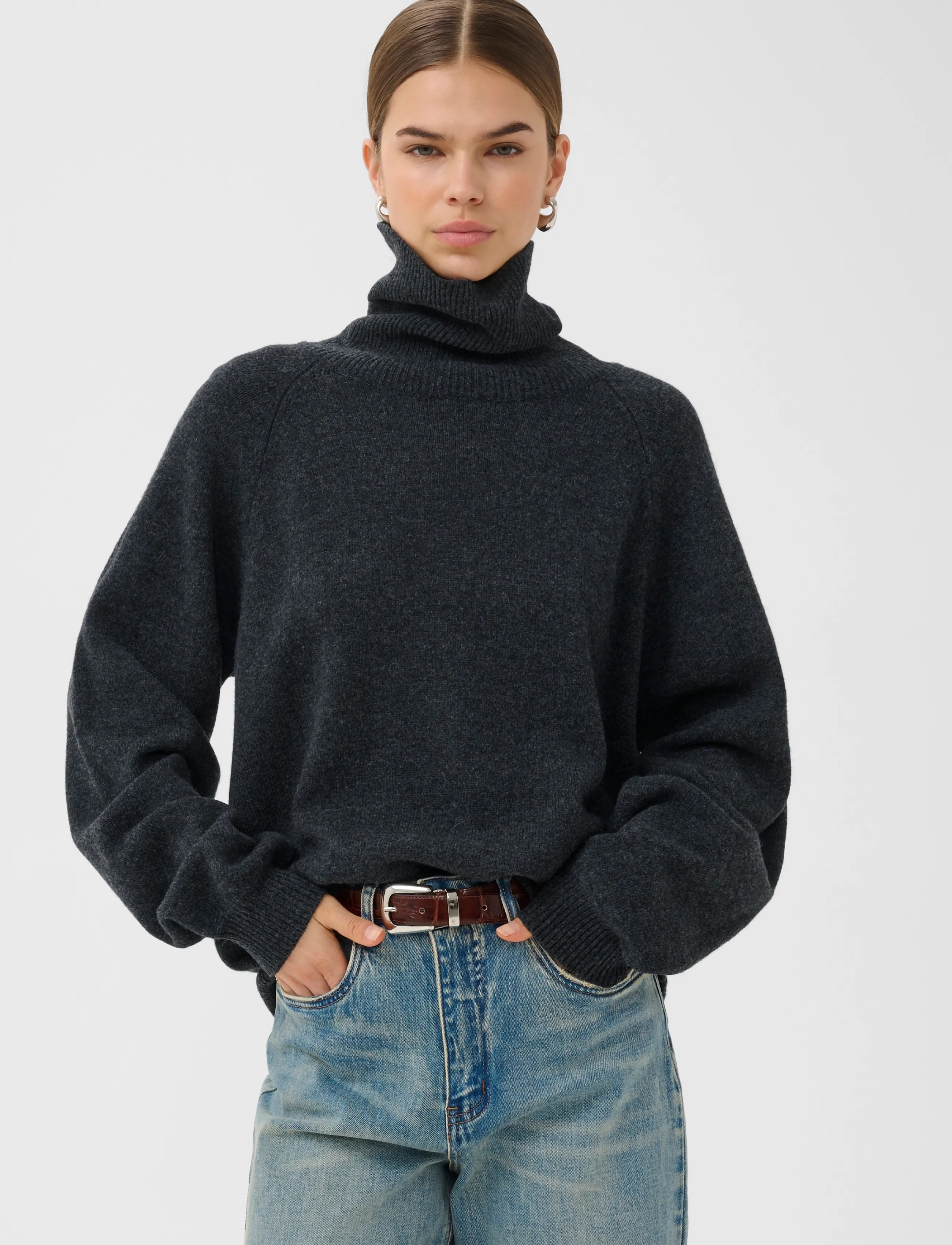 Gestuz - ManziGZ wool rollneck NOOS - rollkragenpullover - deep graphite melange - 4