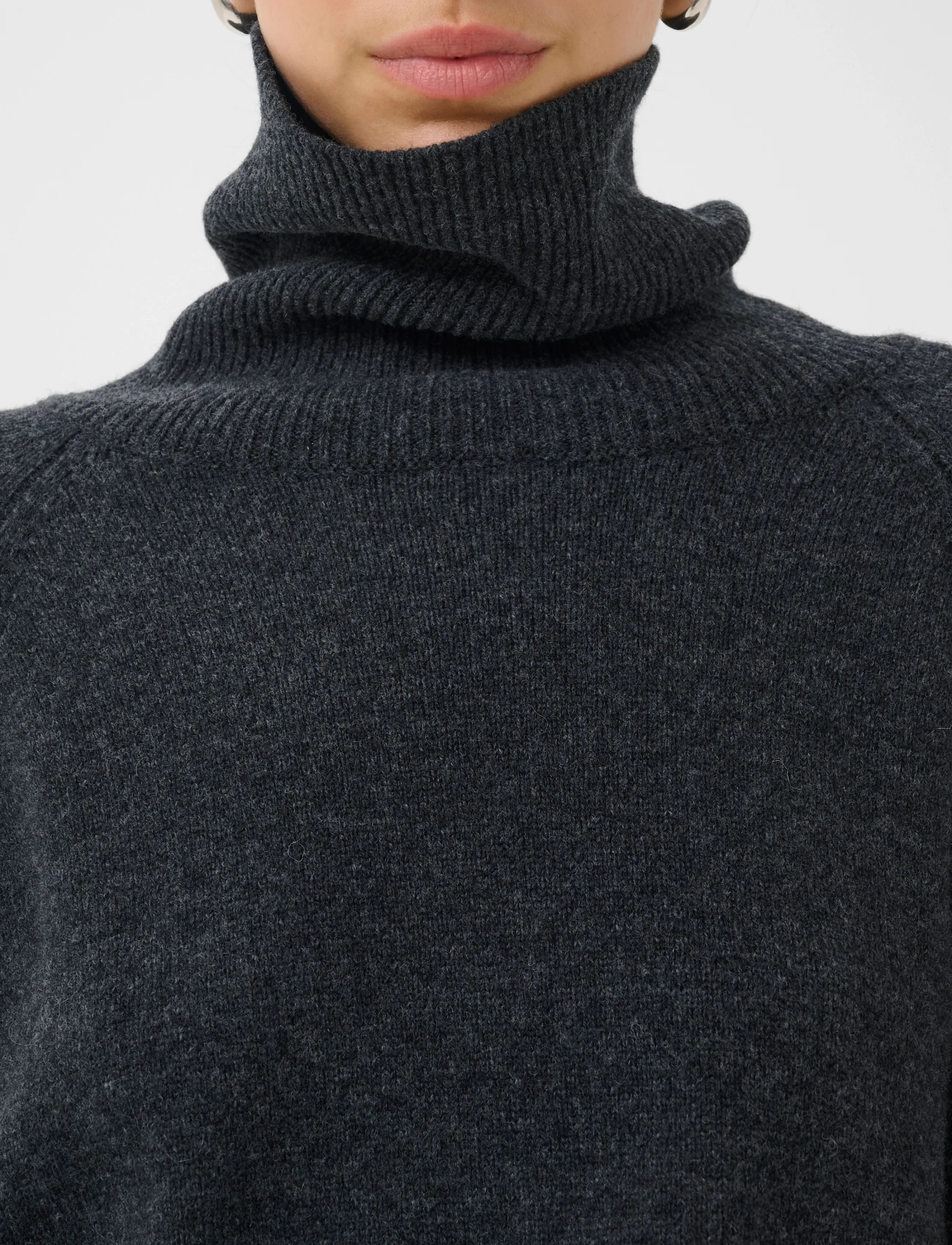 Gestuz ManziGZ wool rollneck NOOS - Geburtstag - DEEP GRAPHITE MELANGE / grey