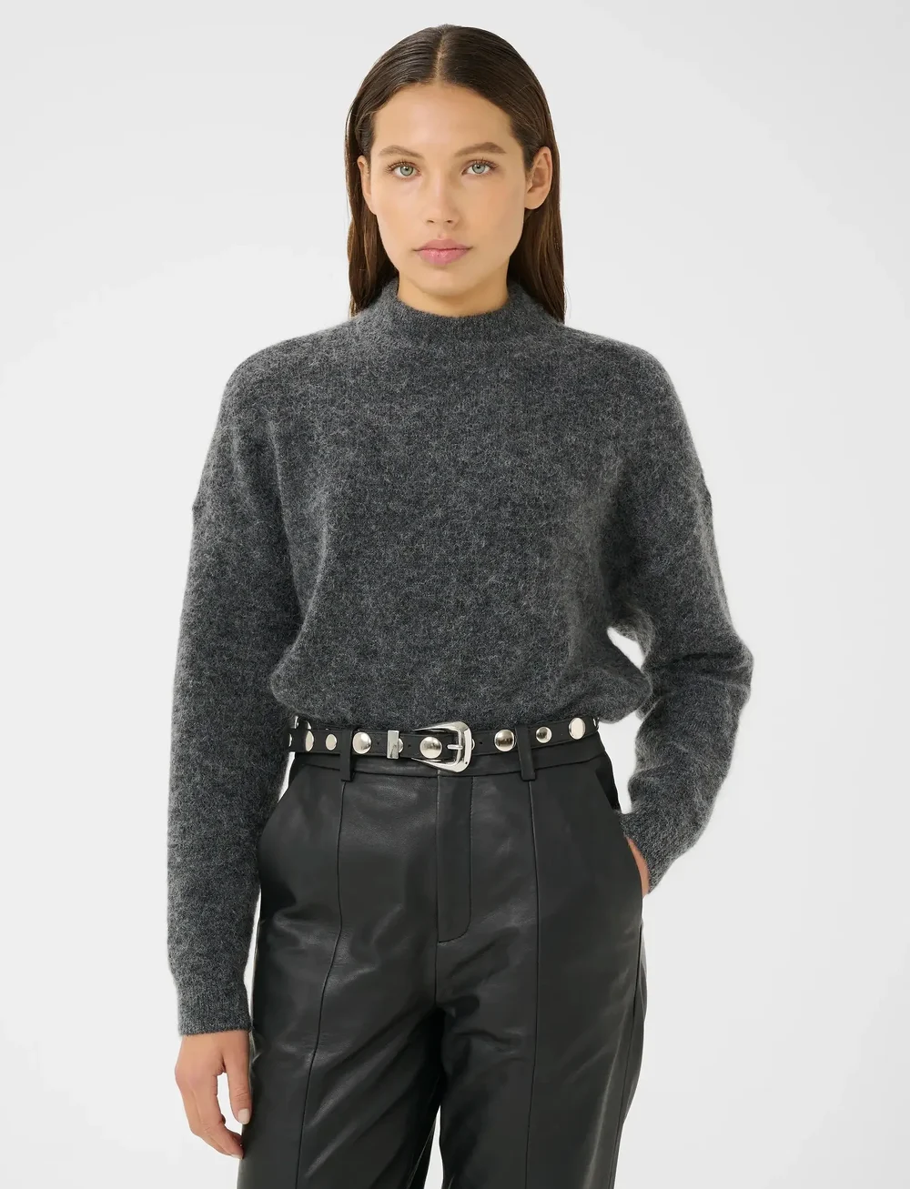 Gestuz - DebbieGZ pullover NOOS - striktrøjer - charcoal melange - 0