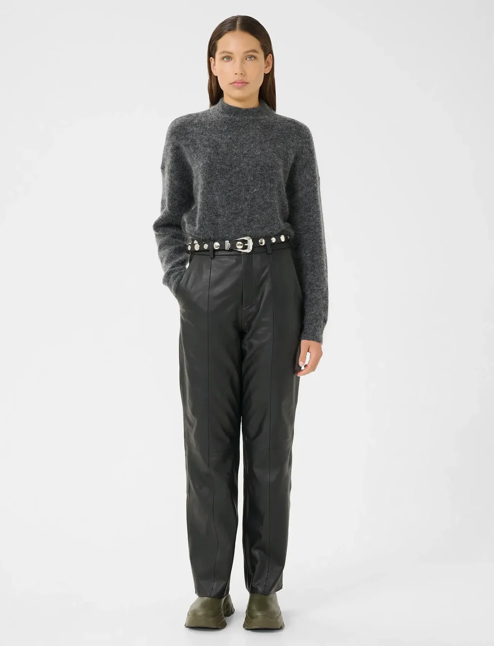 Gestuz - DebbieGZ pullover NOOS - striktrøjer - charcoal melange - 3