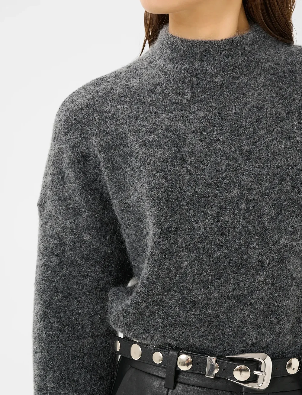 Gestuz - DebbieGZ pullover NOOS - striktrøjer - charcoal melange - 5