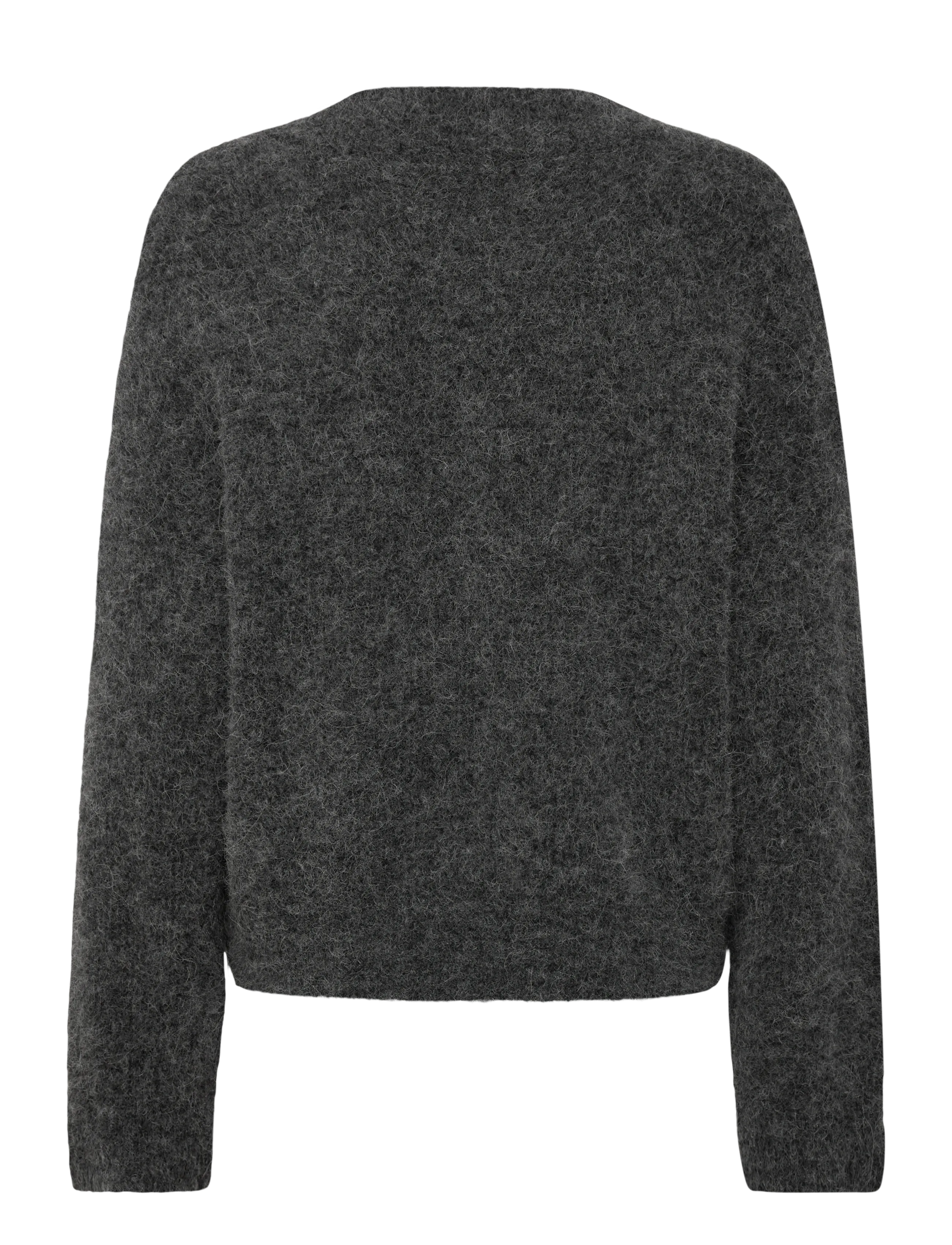 Gestuz - AlphaGZ V-neck - strikkegensere - charcoal melange - 1