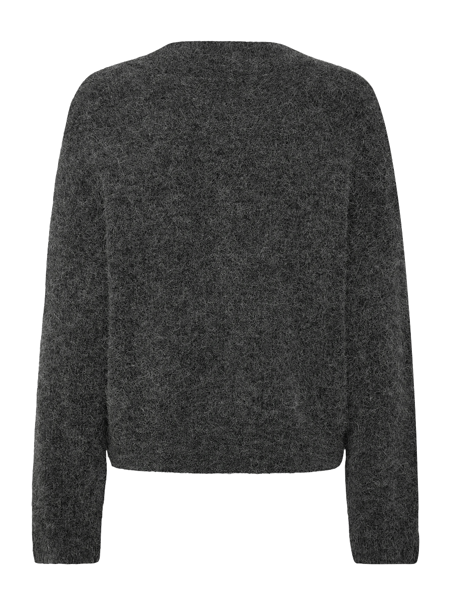 Gestuz - AlphaGZ V-neck - pullover - charcoal melange - 1