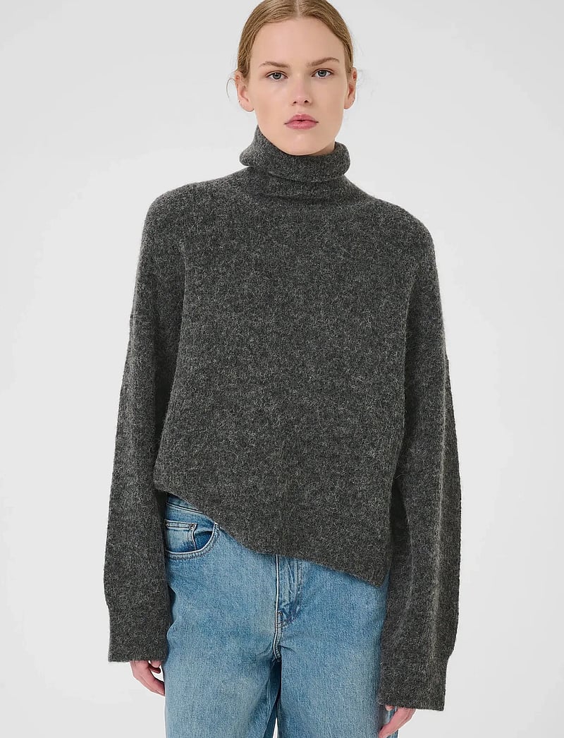 Gestuz - AlphaGZ rollneck NOOS - rullekraver - charcoal melange - 0