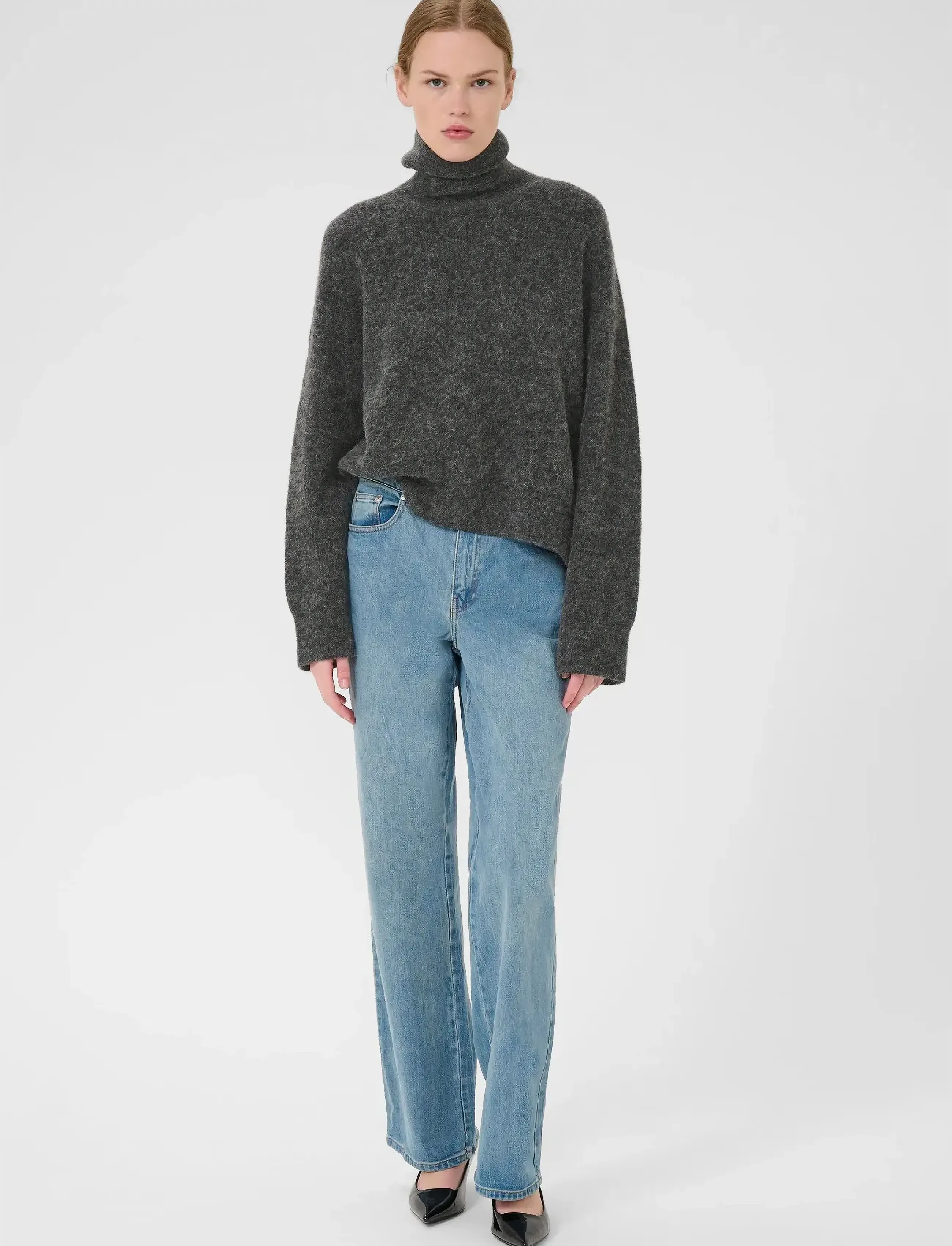 Gestuz - AlphaGZ rollneck NOOS - polotröjor - charcoal melange - 3