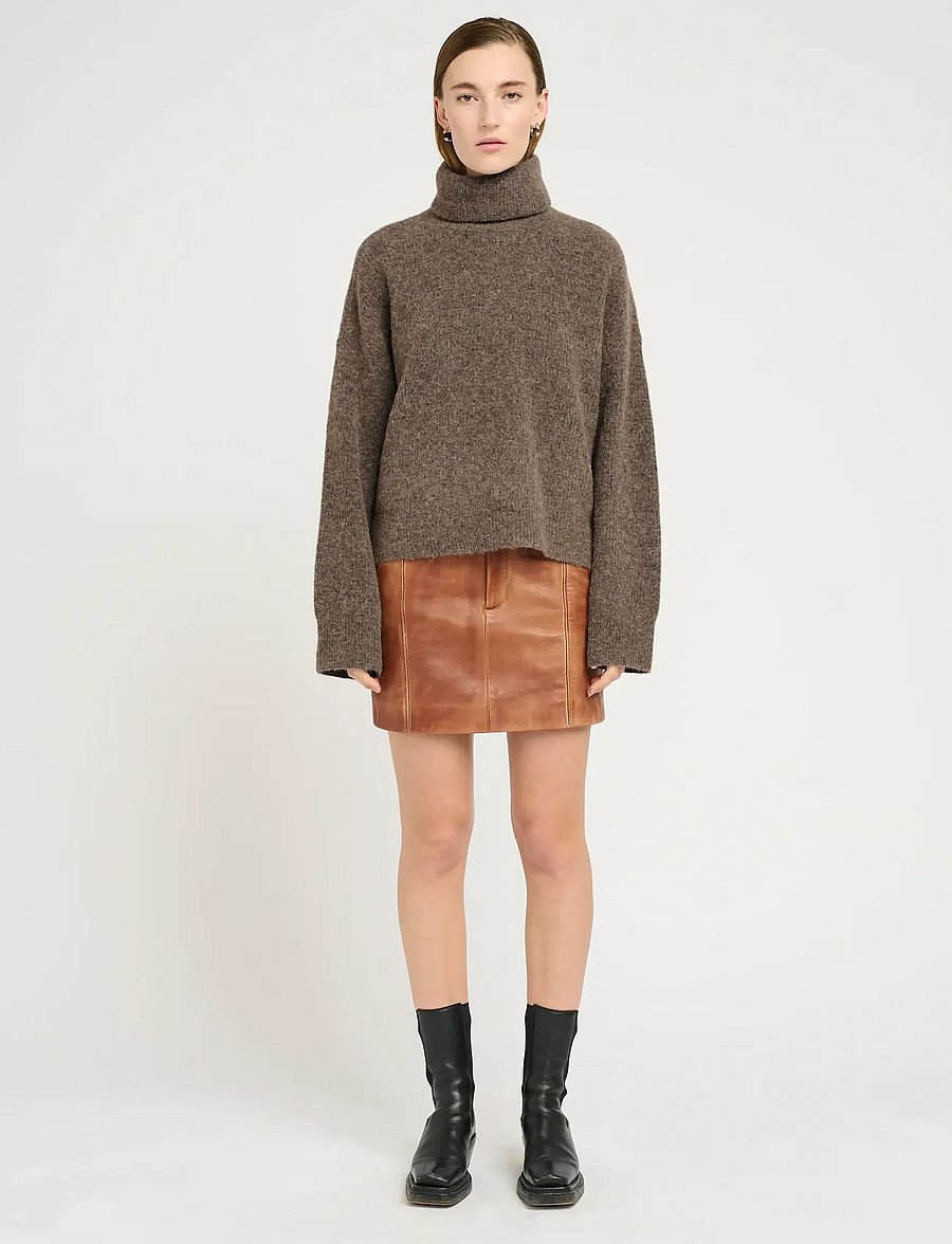 Gestuz - AlphaGZ rollneck NOOS - turtlenecks - dark sand melange - 3