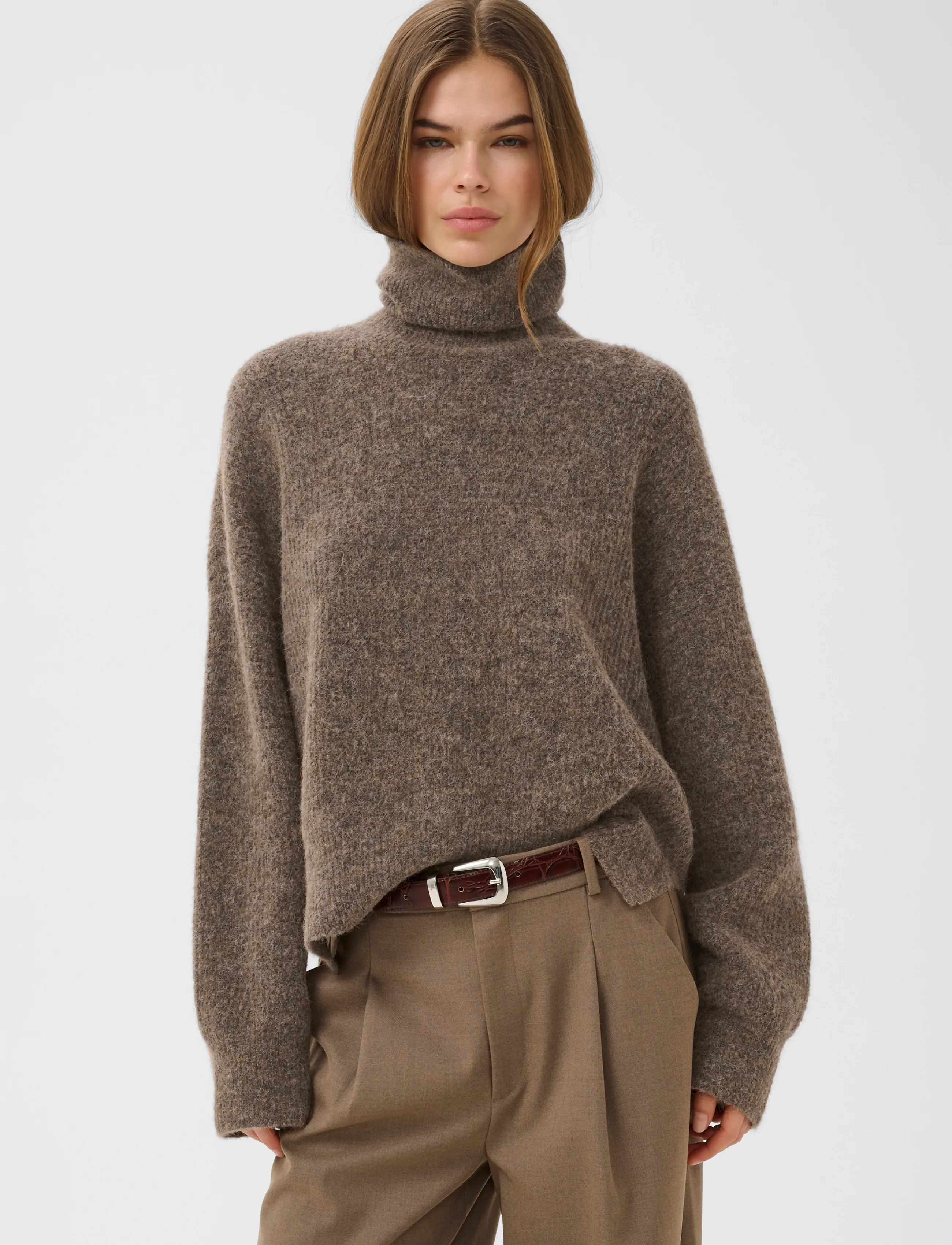 Gestuz - AlphaGZ rollneck NOOS - rullekraver - dark sand melange - 4