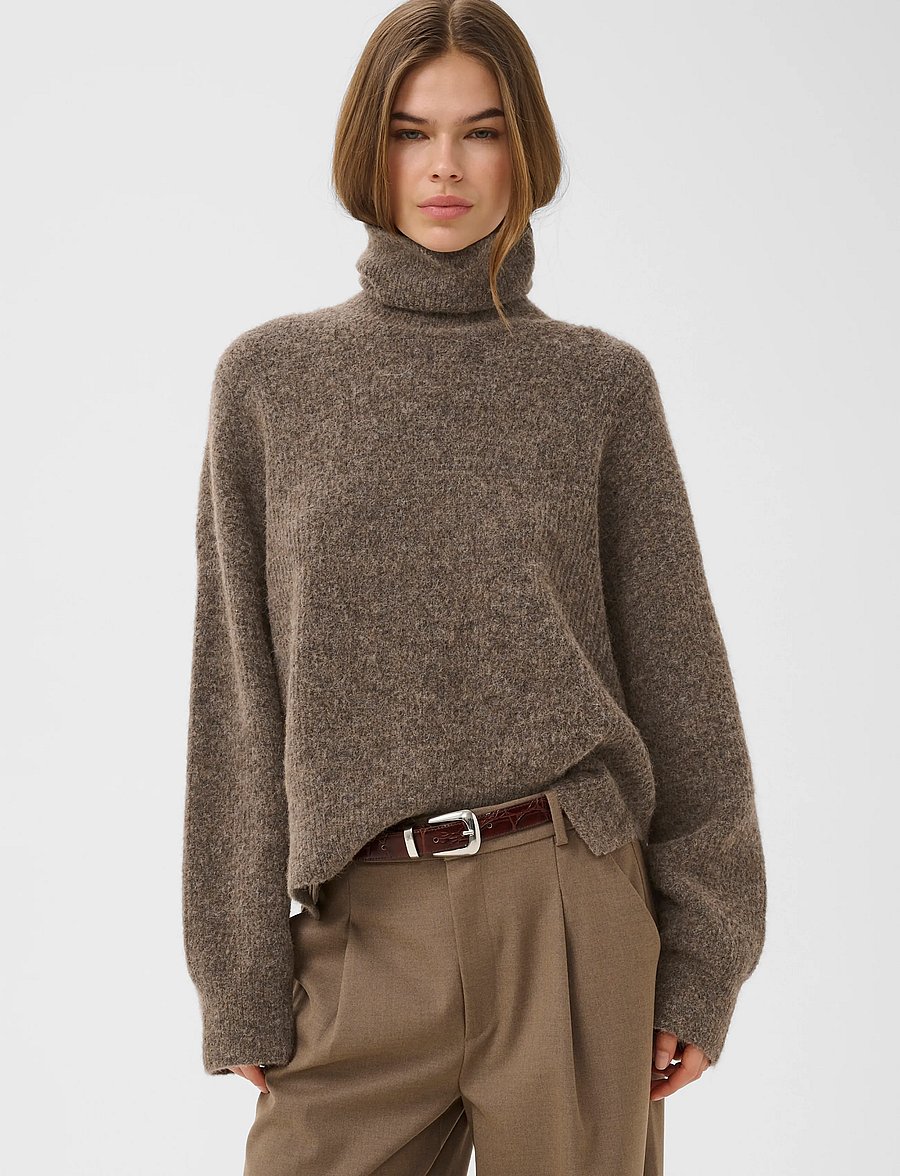Gestuz - AlphaGZ rollneck NOOS - turtlenecks - dark sand melange - 4