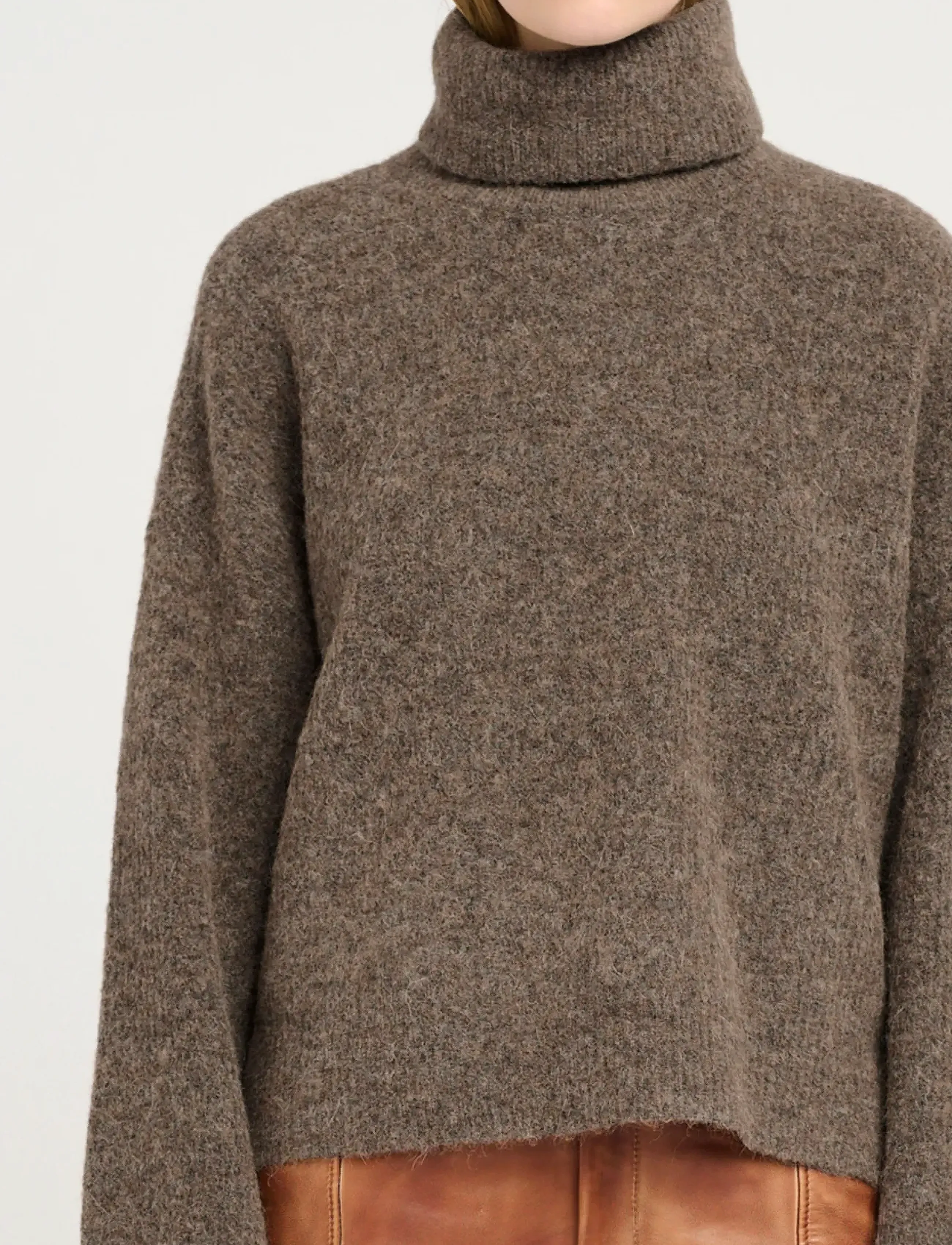 Gestuz - AlphaGZ rollneck NOOS - turtlenecks - dark sand melange - 5