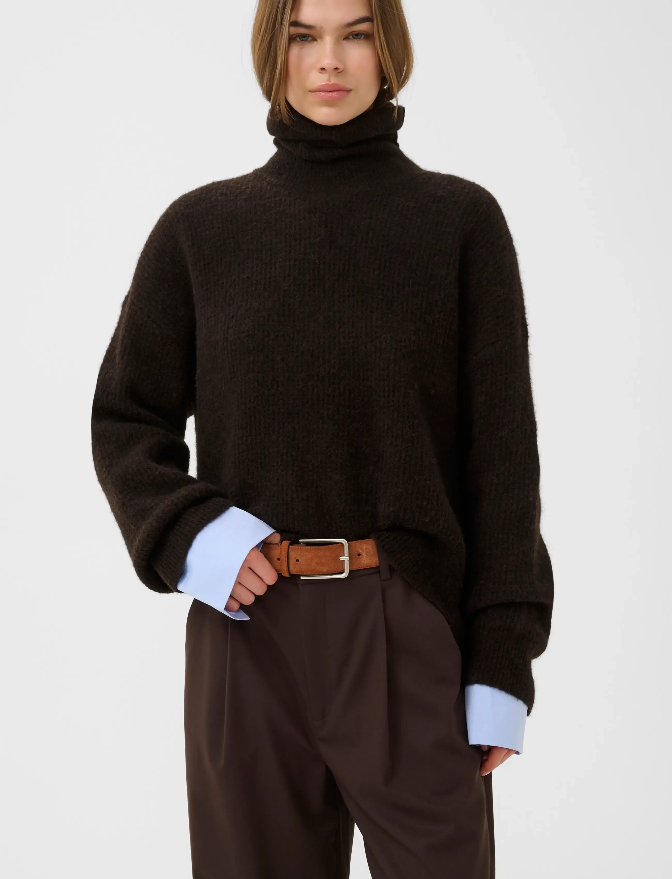 Gestuz - AlphaGZ rollneck NOOS - pologenser - ganache melange - 2