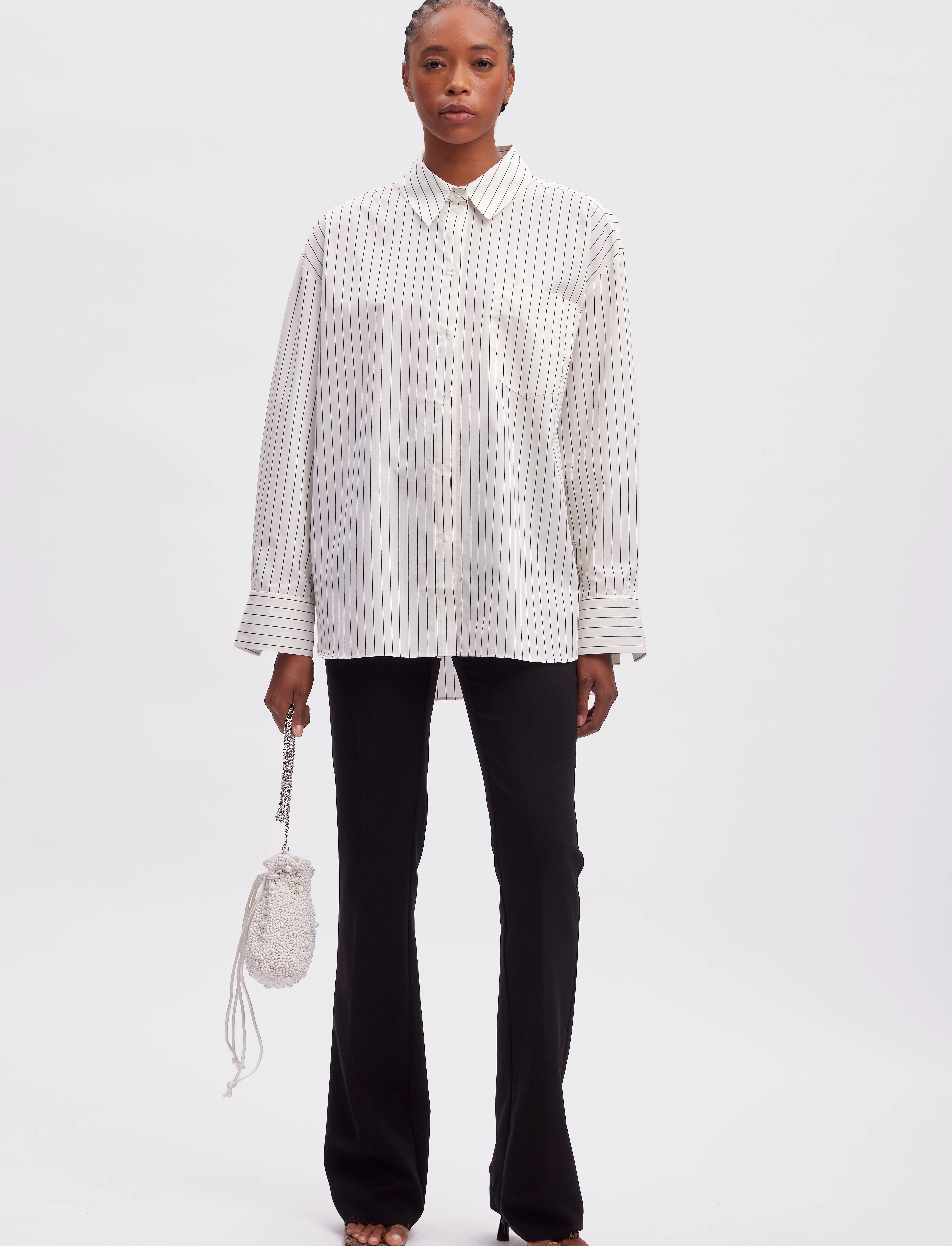 Gestuz - NoelleGZ shirt NOOS - langærmede skjorter - white pinstripe - 3