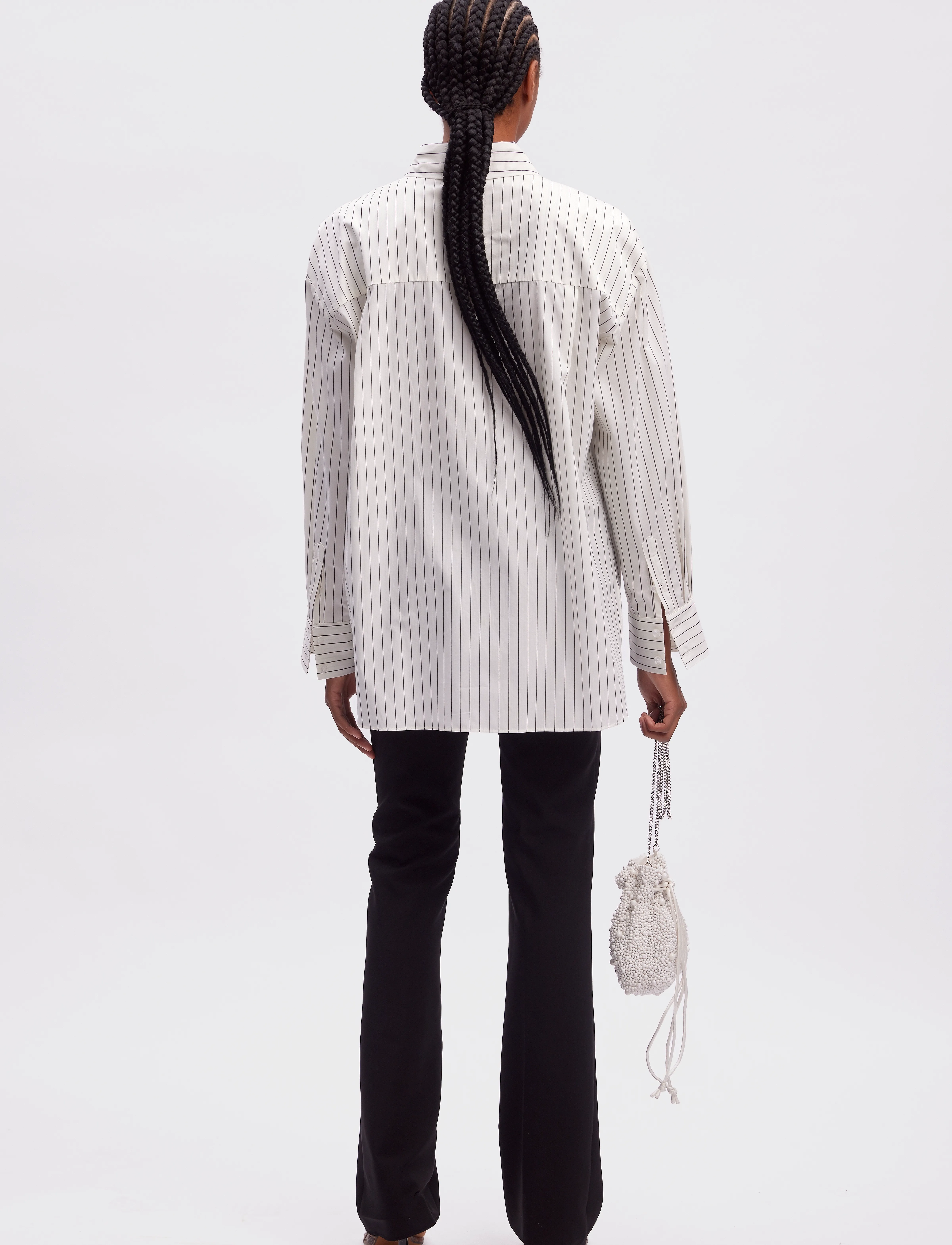 Gestuz - NoelleGZ shirt NOOS - langærmede skjorter - white pinstripe - 4