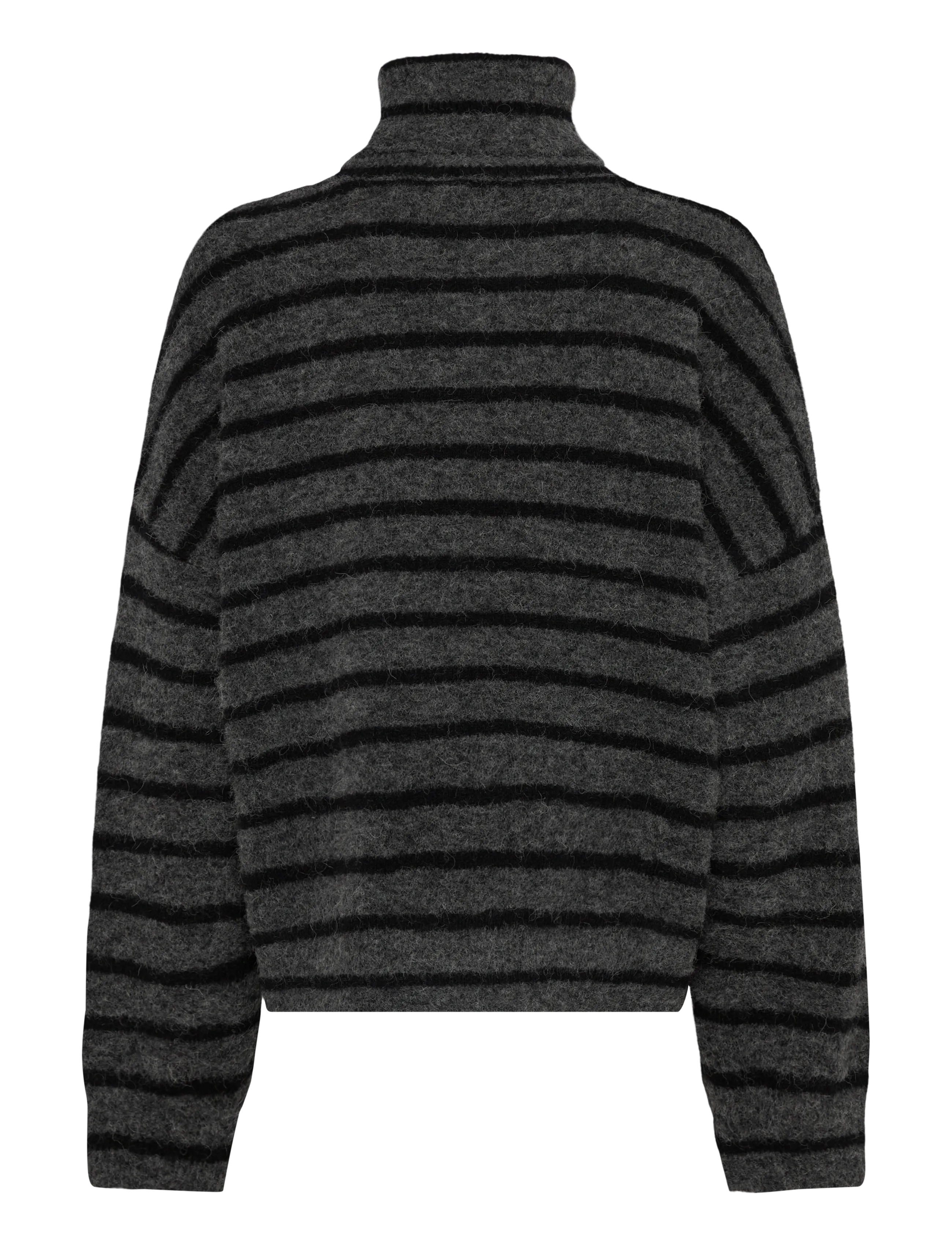 Gestuz - AlphaGZ rollneck striped NOOS - charcoal black striped - 1