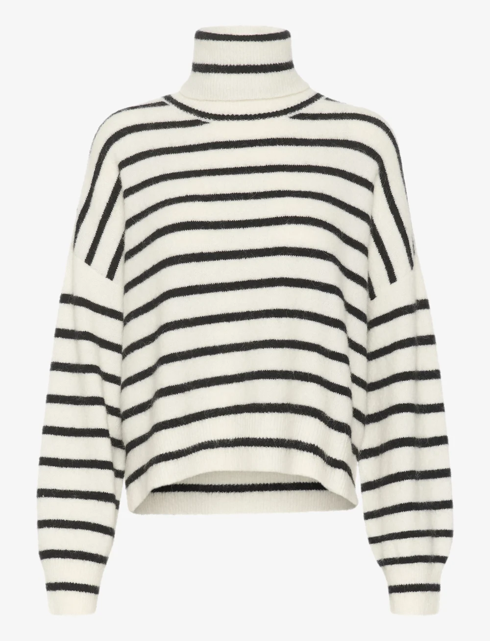 Gestuz - AlphaGZ rollneck striped NOOS - rullekraver - ivory black striped - 1