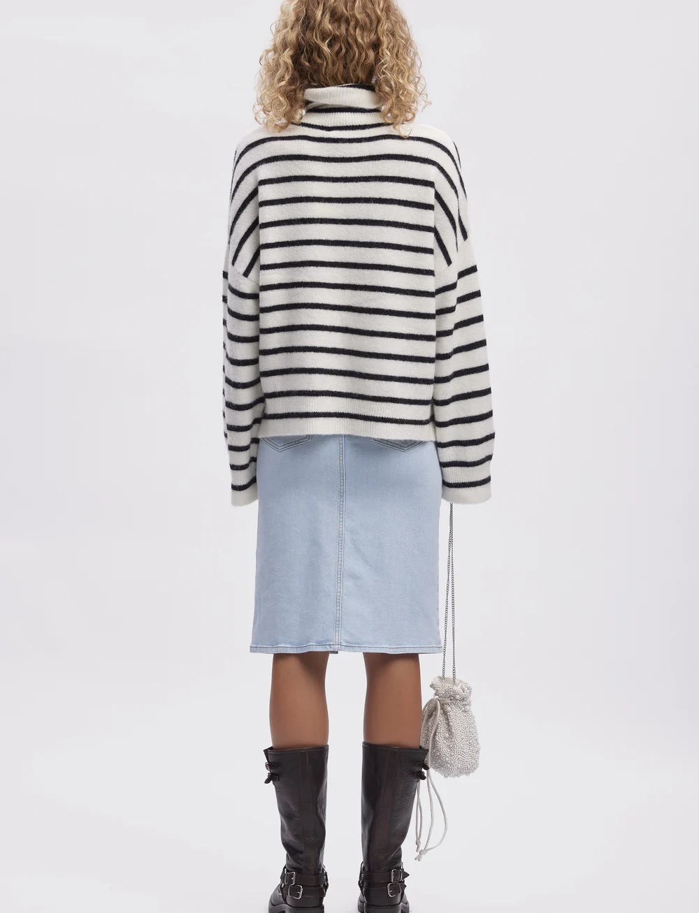 Gestuz - AlphaGZ rollneck striped NOOS - rullekraver - ivory black striped - 4