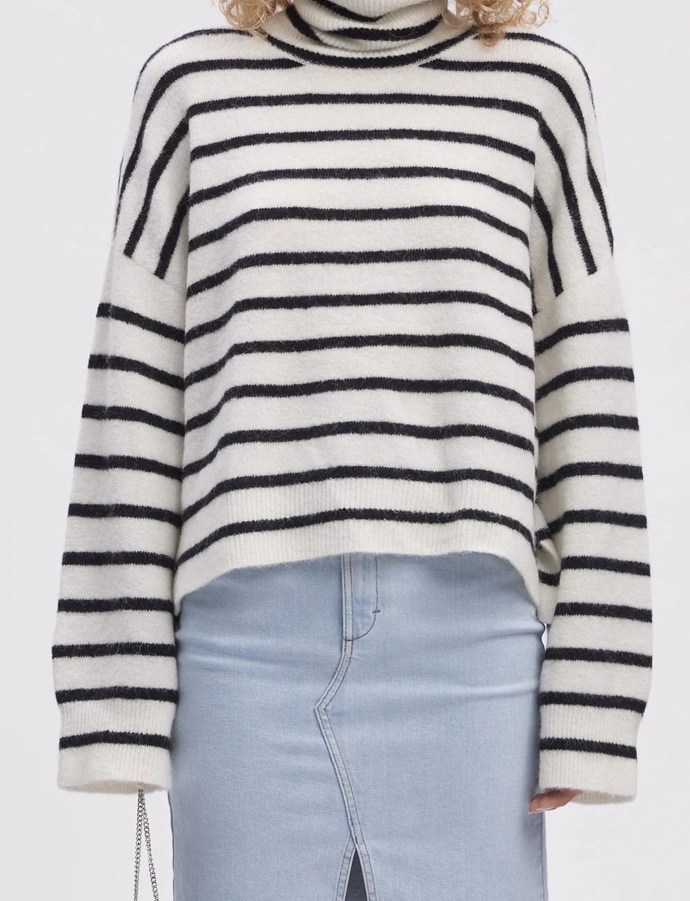 Gestuz - AlphaGZ rollneck striped NOOS - rullekraver - ivory black striped - 5