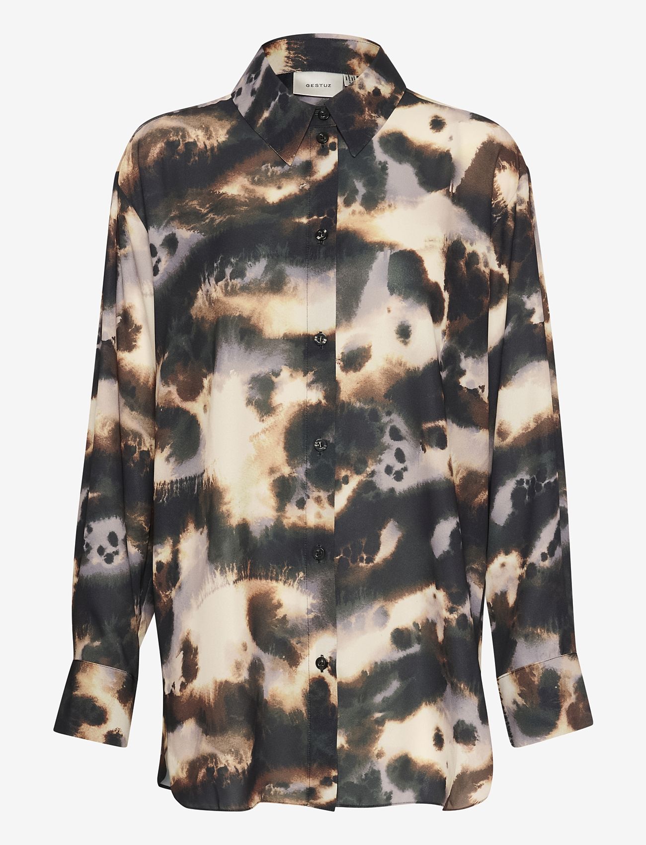 Gestuz - BehkaGZ P LS shirt - brown batic - 1