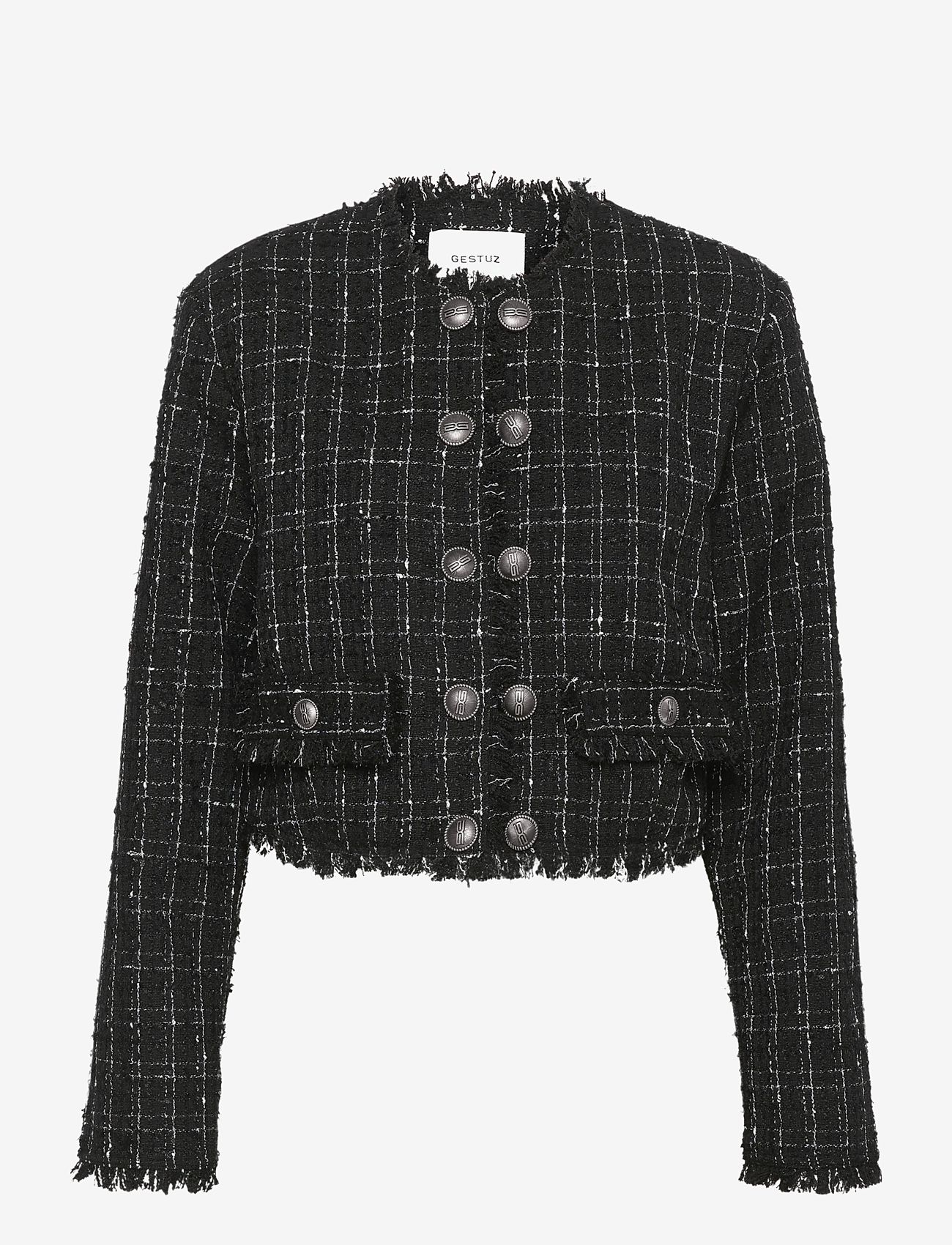 Gestuz - GaellyGZ jacket - boucles - blacknwhite check - 0