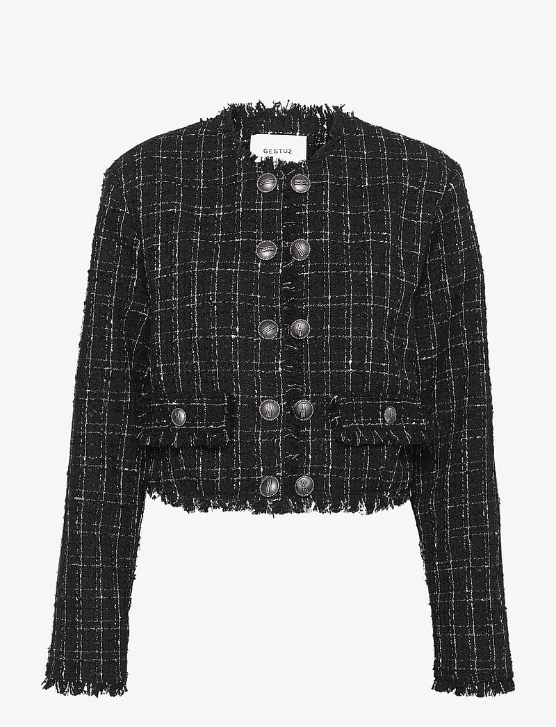 Gestuz - GaellyGZ jacket - bouclé - blacknwhite check - 1