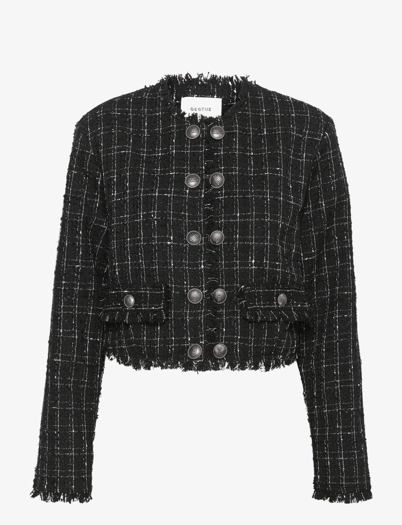 Gestuz GaellyGZ jacket - Bouclé - BLACKNWHITE CHECK / black