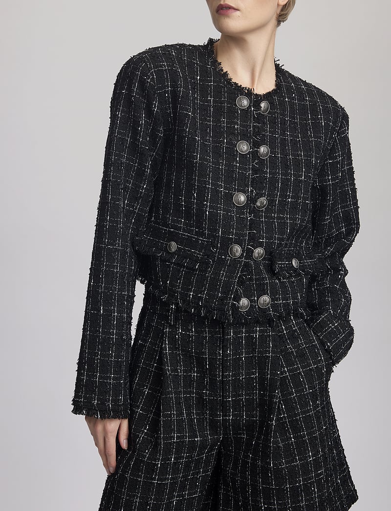 Gestuz - GaellyGZ jacket - bouclé - blacknwhite check - 0