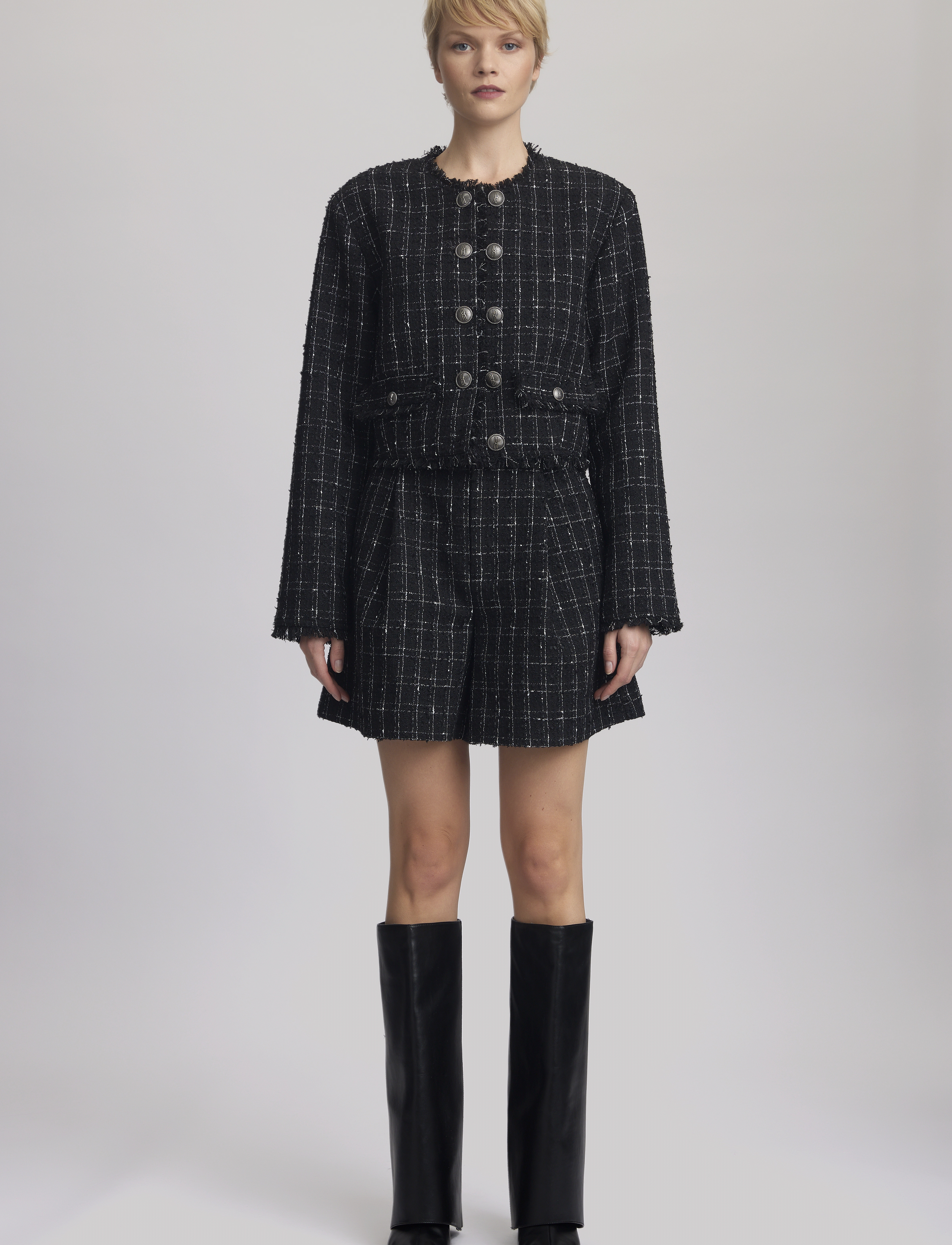 Gestuz - GaellyGZ jacket - bouclés - blacknwhite check - 3