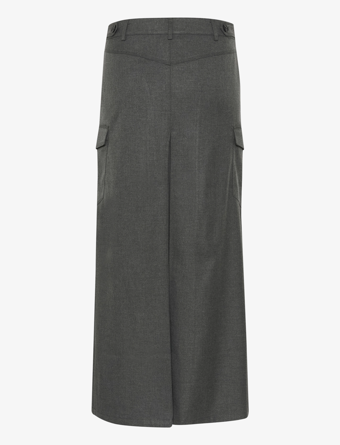 Gestuz - PaulaGZ melange HW long skirt - maxi nederdele - dark grey melange - 2