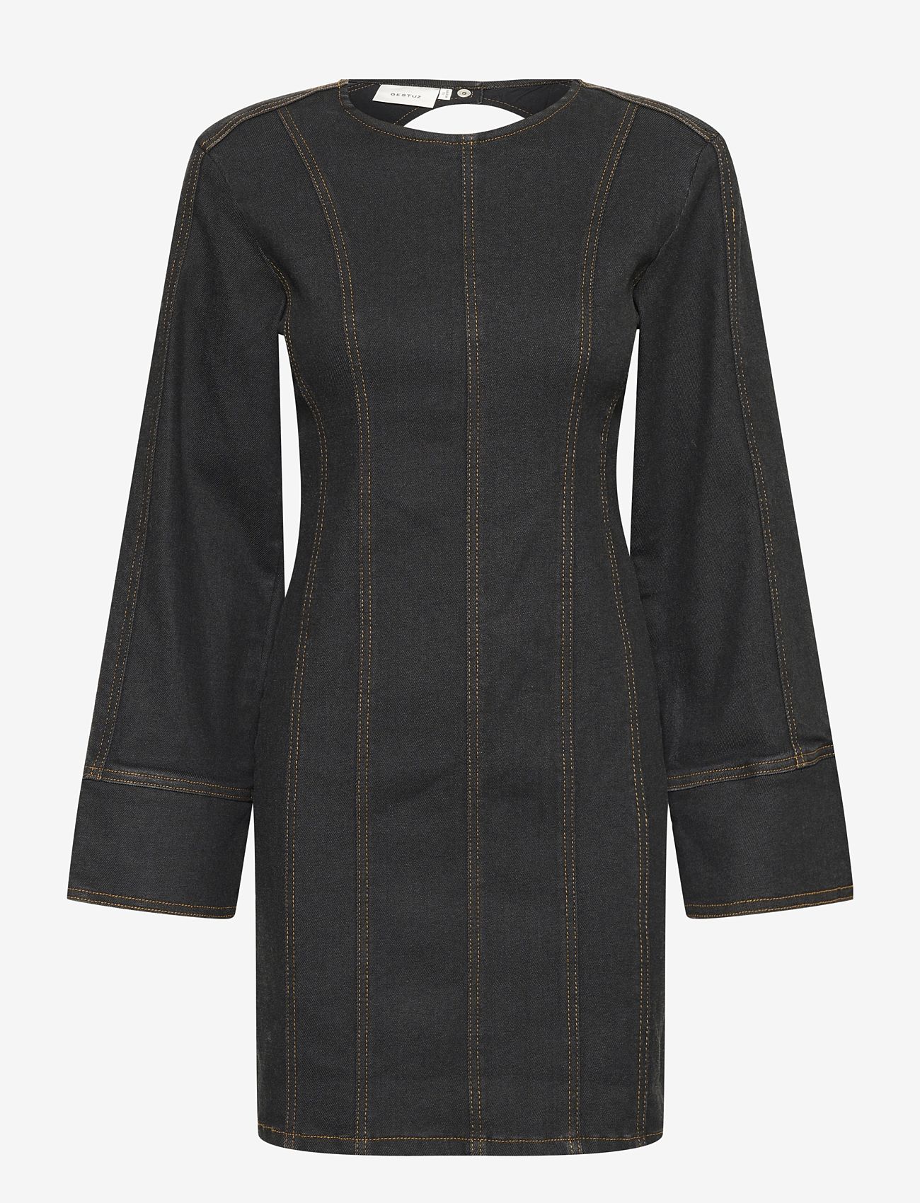 Gestuz - TubinaGZ LS dress - jeansklänningar - dark black wash - 1