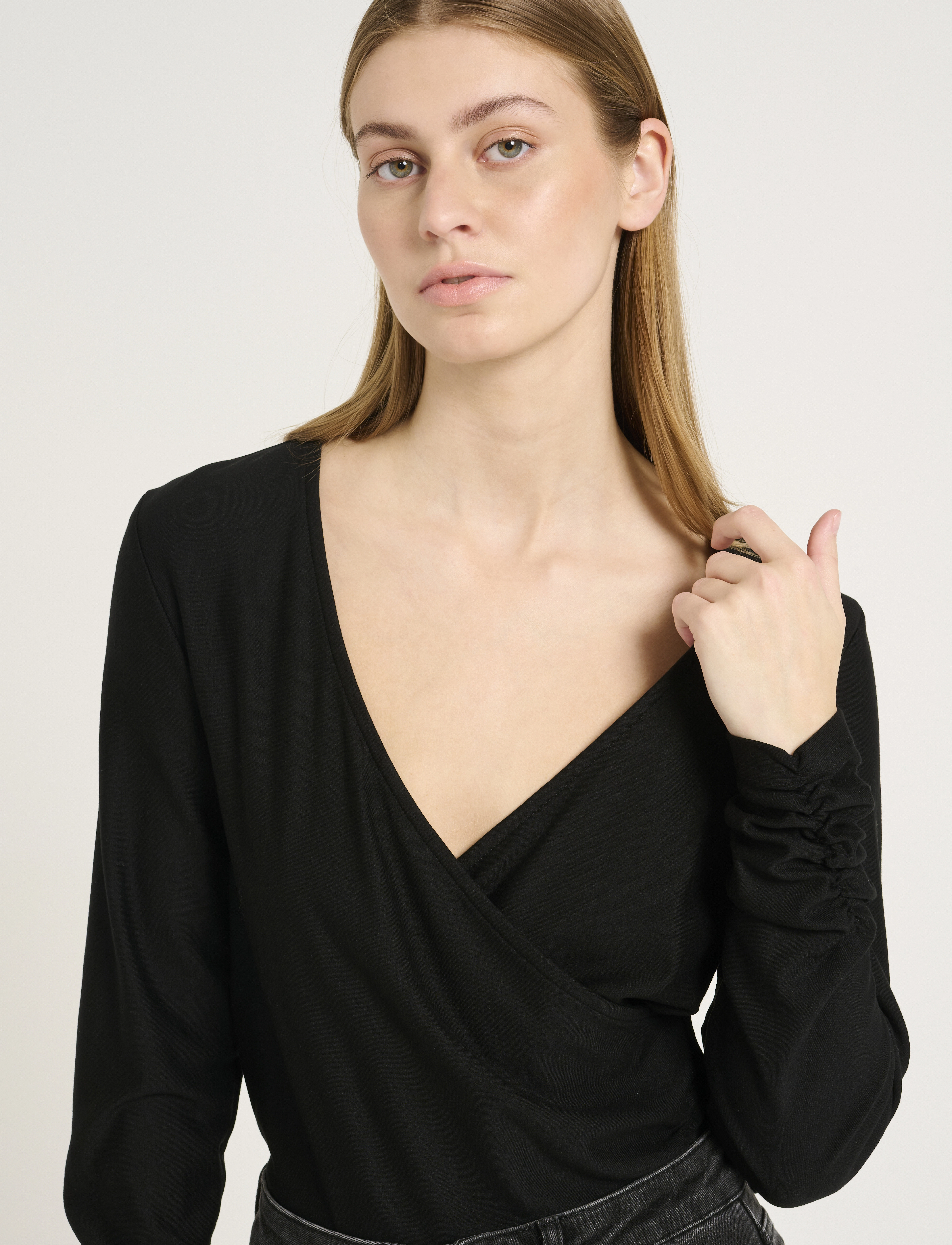 Gestuz RifaGZ wrap top - Blouses - BLACK / black