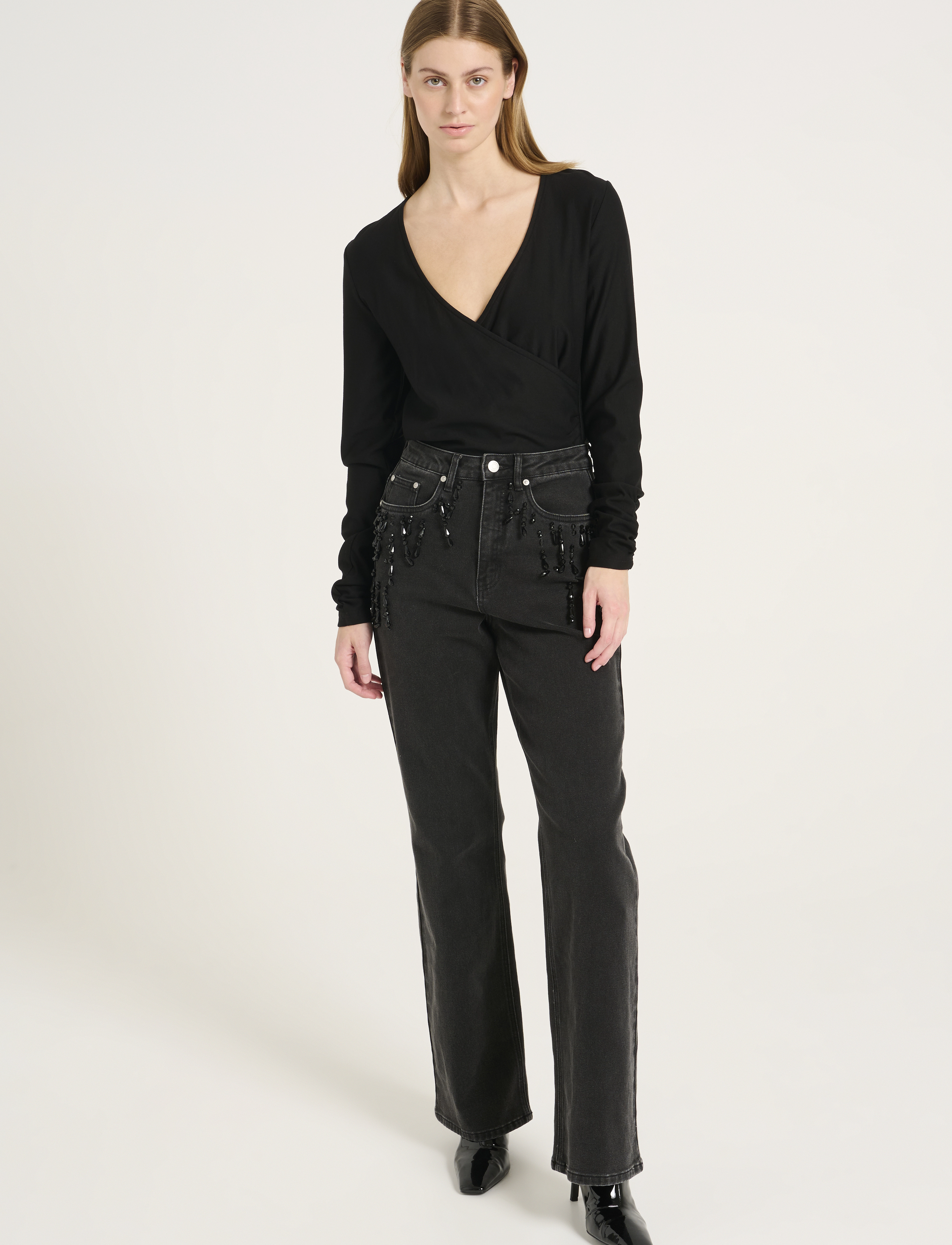 Gestuz - RifaGZ wrap top - langærmede bluser - black - 3
