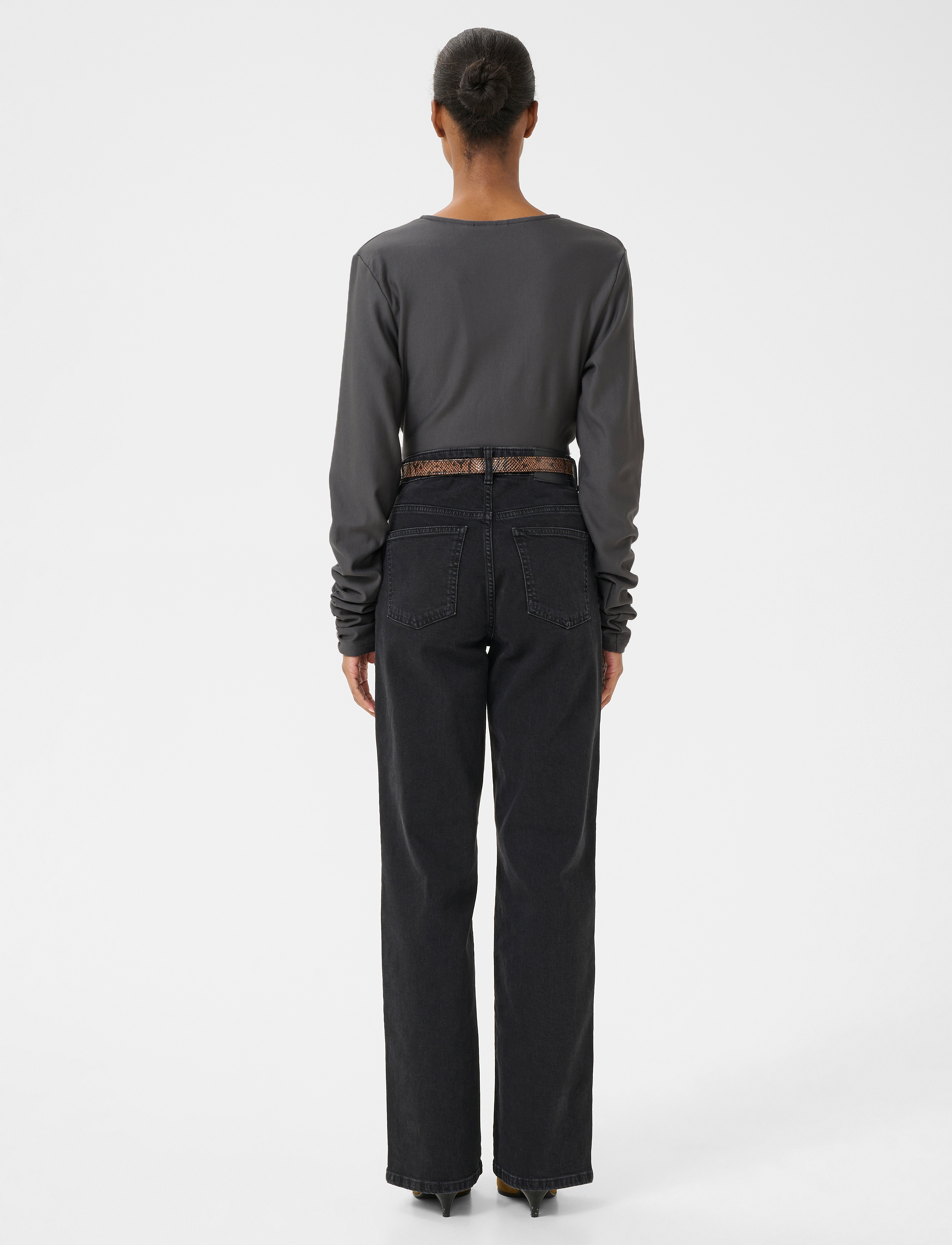 Gestuz - RifaGZ wrap top - blouses met lange mouwen - gray pinstripe - 4