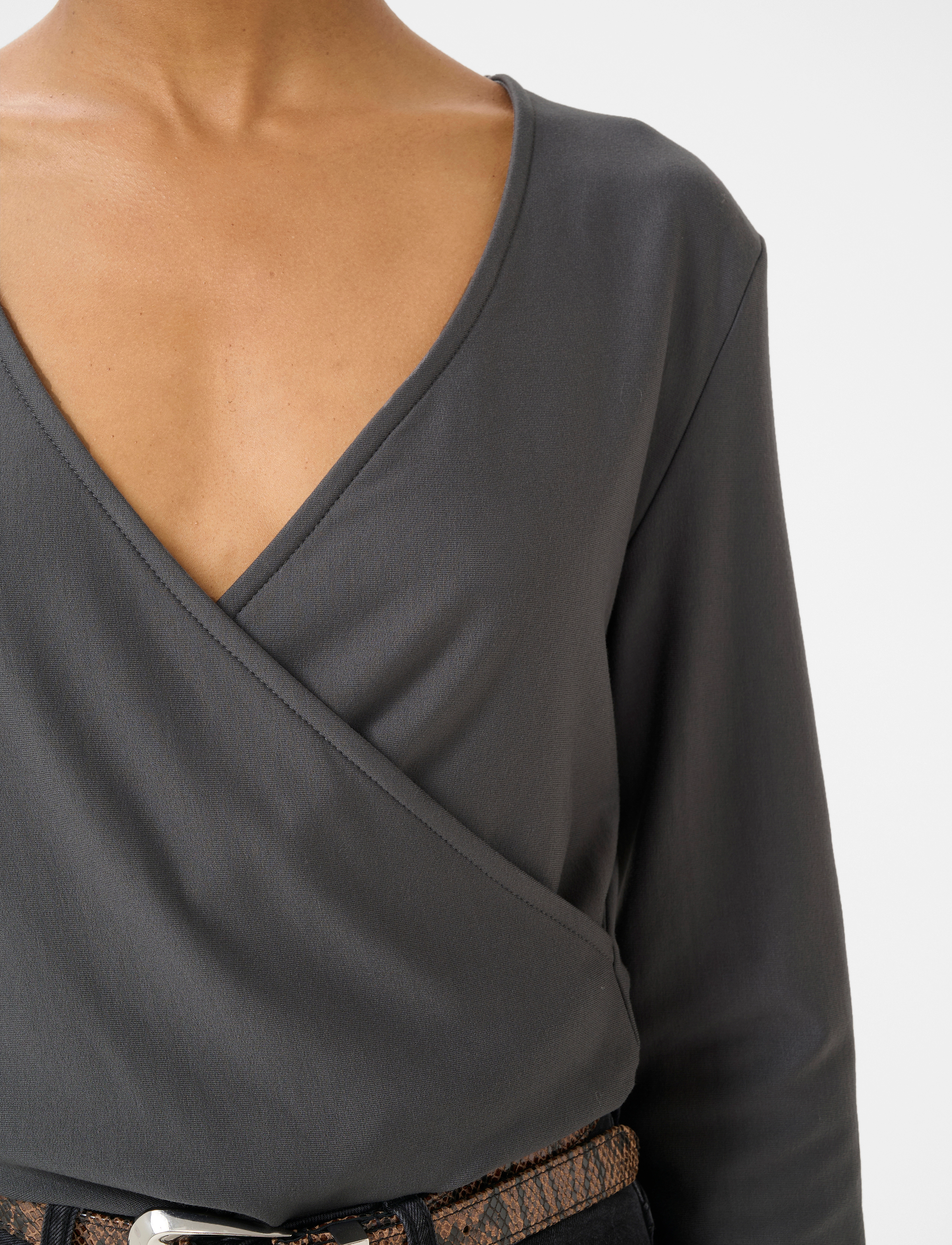Gestuz - RifaGZ wrap top - blouses met lange mouwen - gray pinstripe - 5