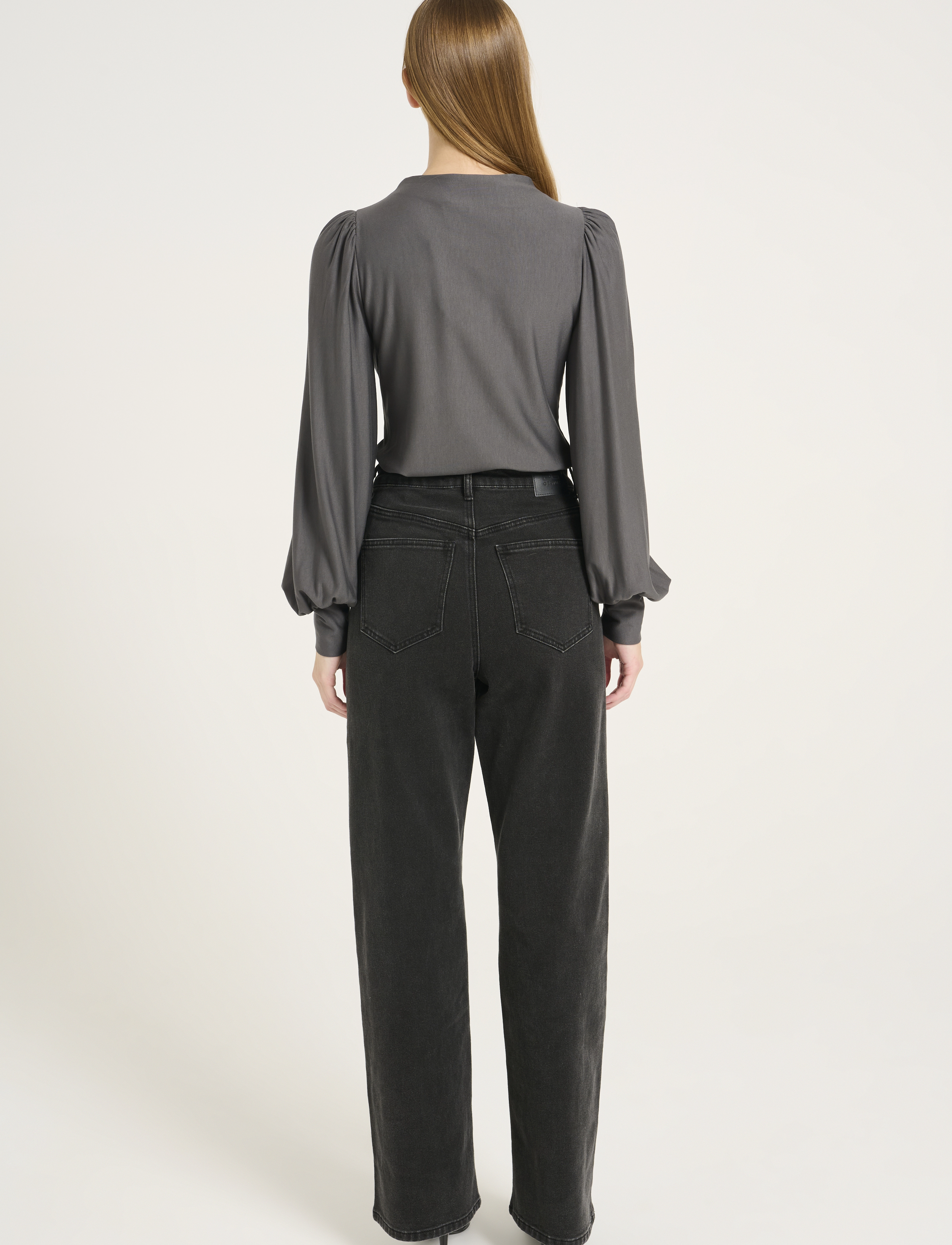 Gestuz - RifaGZ puff top - long-sleeved blouses - gray pinstripe - 4