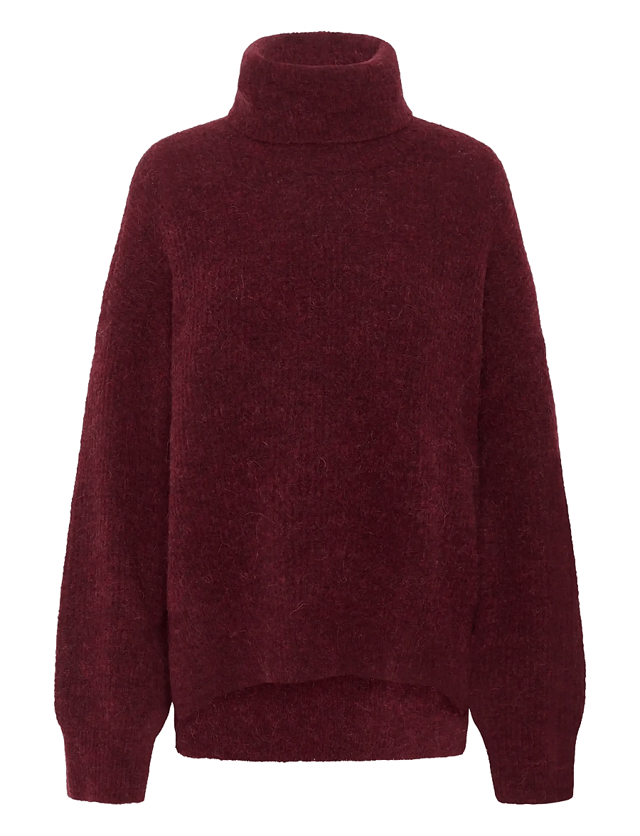 Gestuz - AlphaGZ rollneck - kõrge kaelusega kudumid - blood red mÉlange - 1
