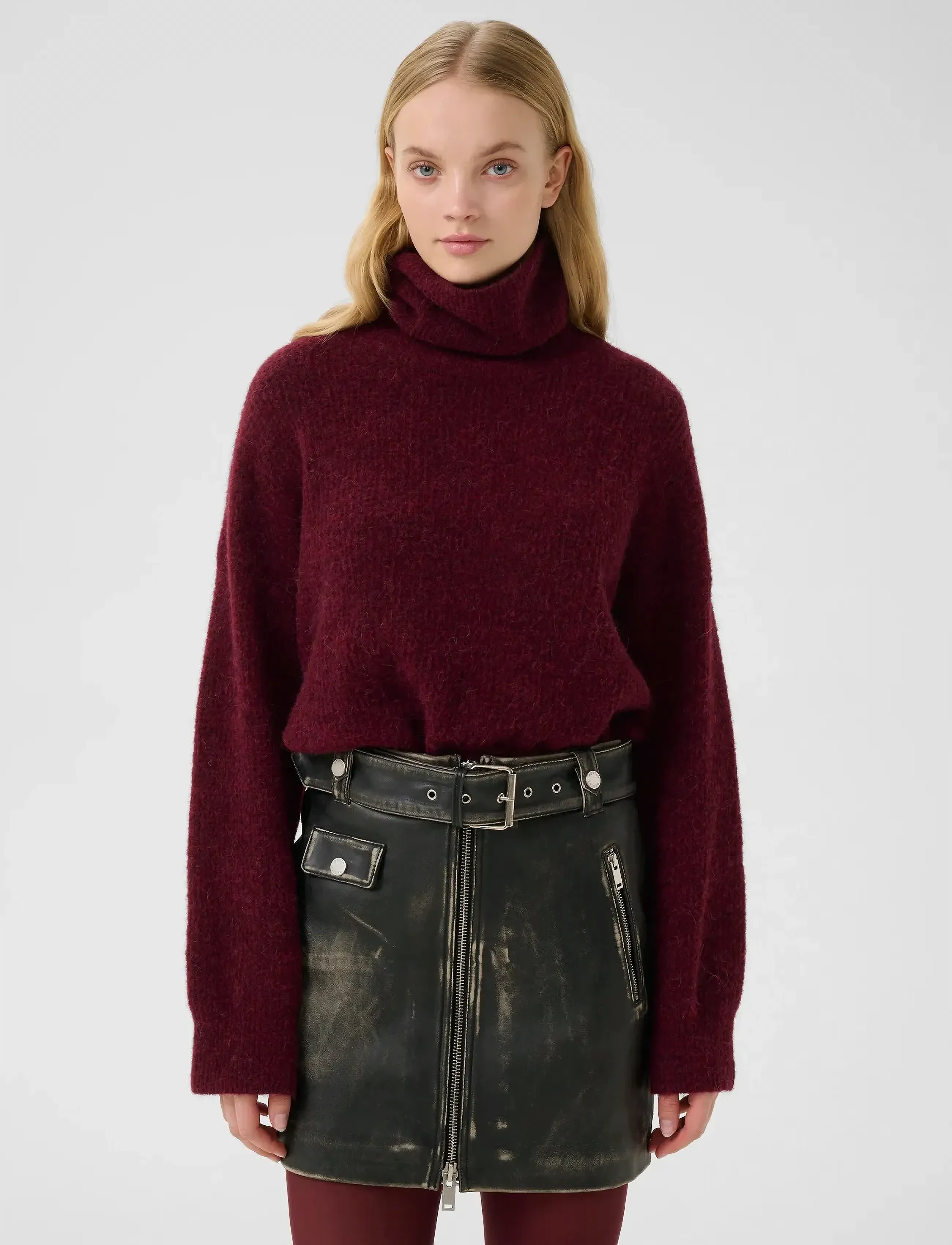 Gestuz Alphagz Rollneck, M, Burgundy, Strik > Rullekrave, Dame