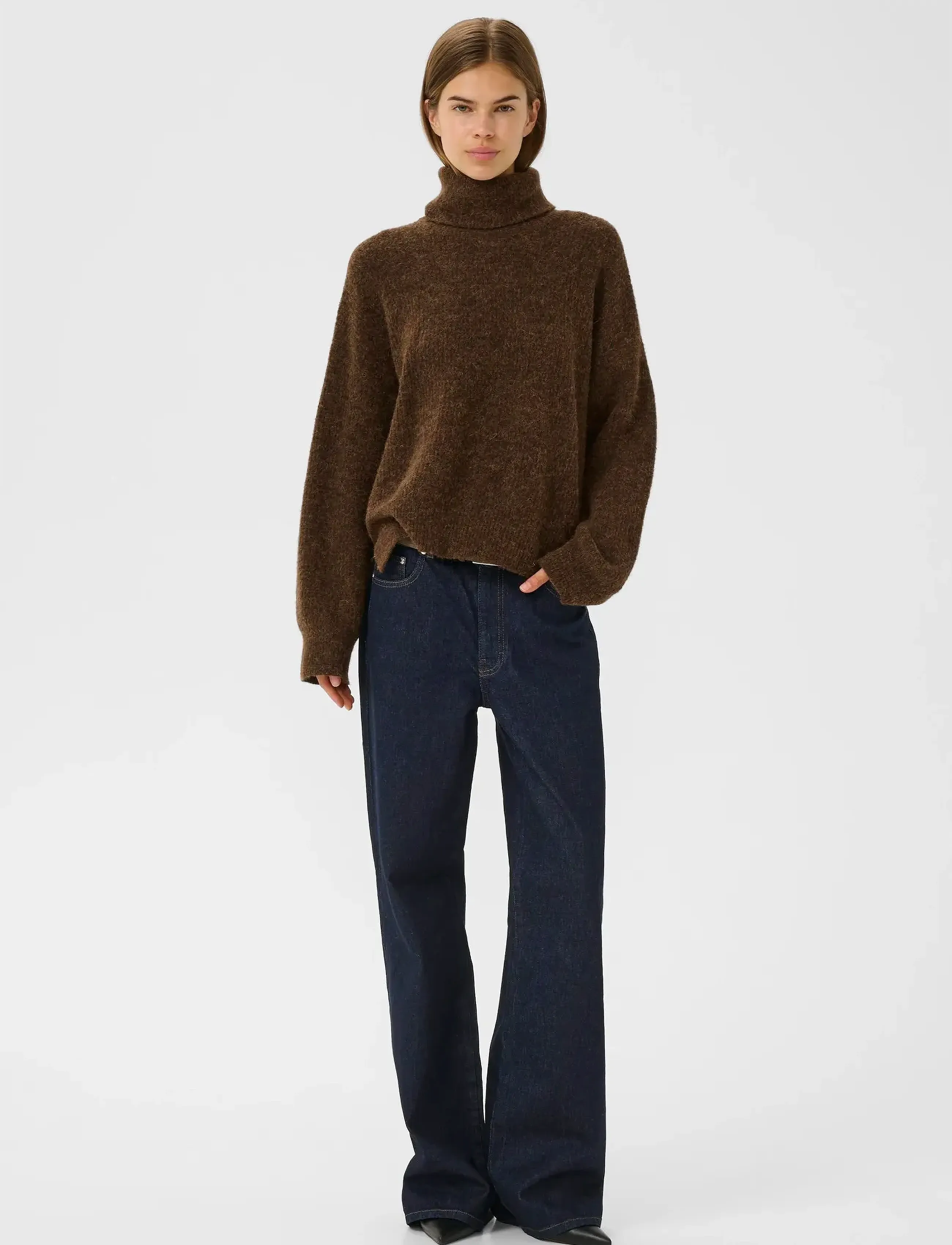 Gestuz Alphagz Rollneck, M, Brown, Strik > Rullekrave, Dame
