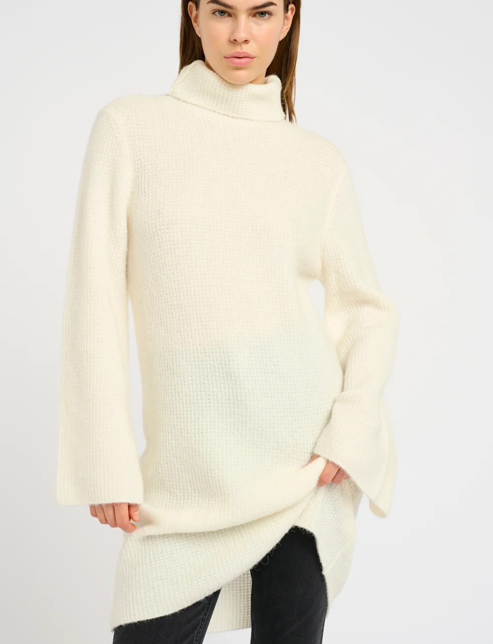 Gestuz - AlphaGZ rollneck dress - knitted dresses - egret - 0