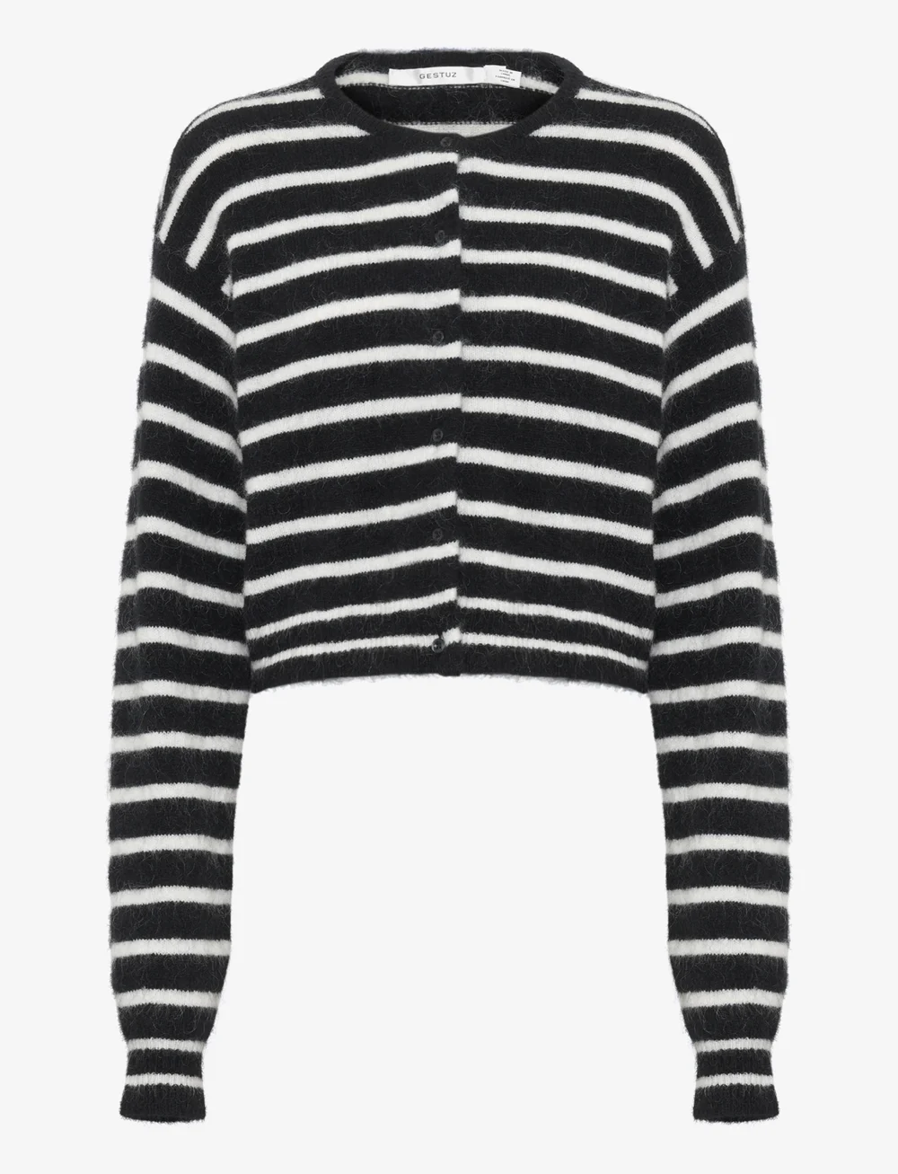 Gestuz - DebbieGZ short cardigan - cardigans - black/white striped - 1