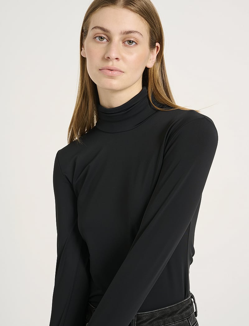 Gestuz - SanyaGZ ls high neck - långärmade toppar - black - 0