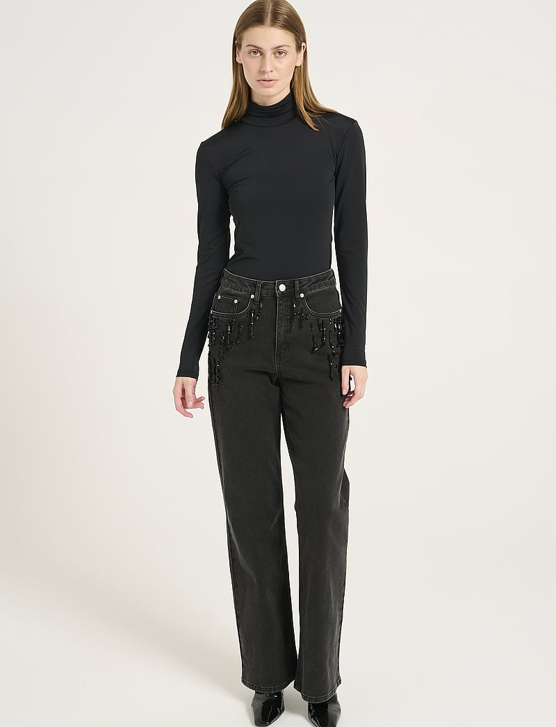 Gestuz - SanyaGZ ls high neck - långärmade toppar - black - 3