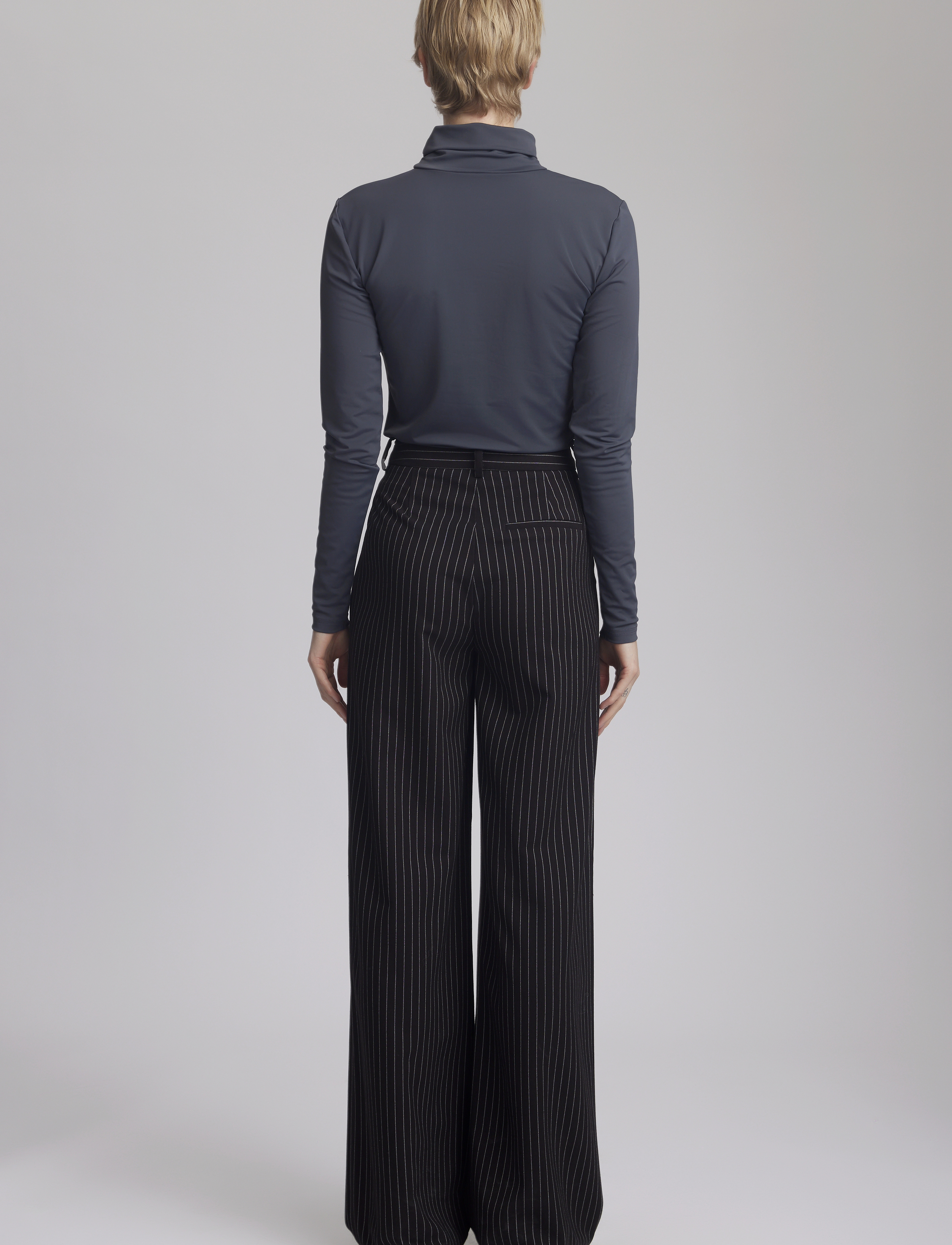 Gestuz - SanyaGZ ls high neck - pitkähihaiset t-paidat - gray pinstripe - 4