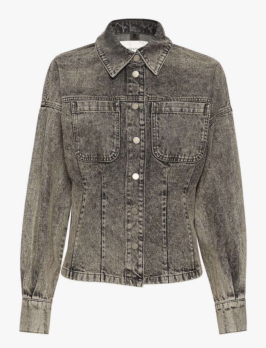 Gestuz - BrendaGZ LS shirt - jeanshemden - grey brown washed - 1