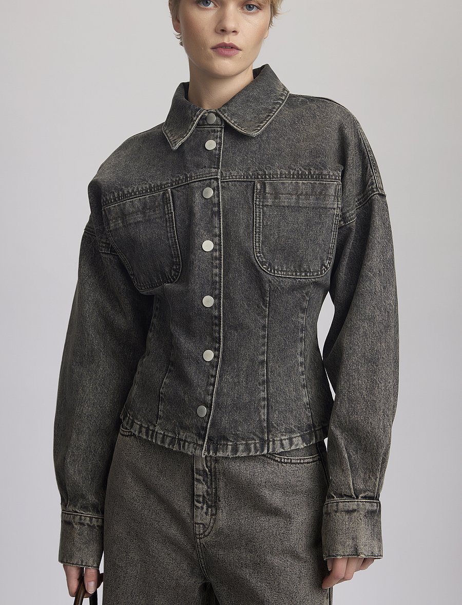 Gestuz - BrendaGZ LS shirt - jeanshemden - grey brown washed - 0