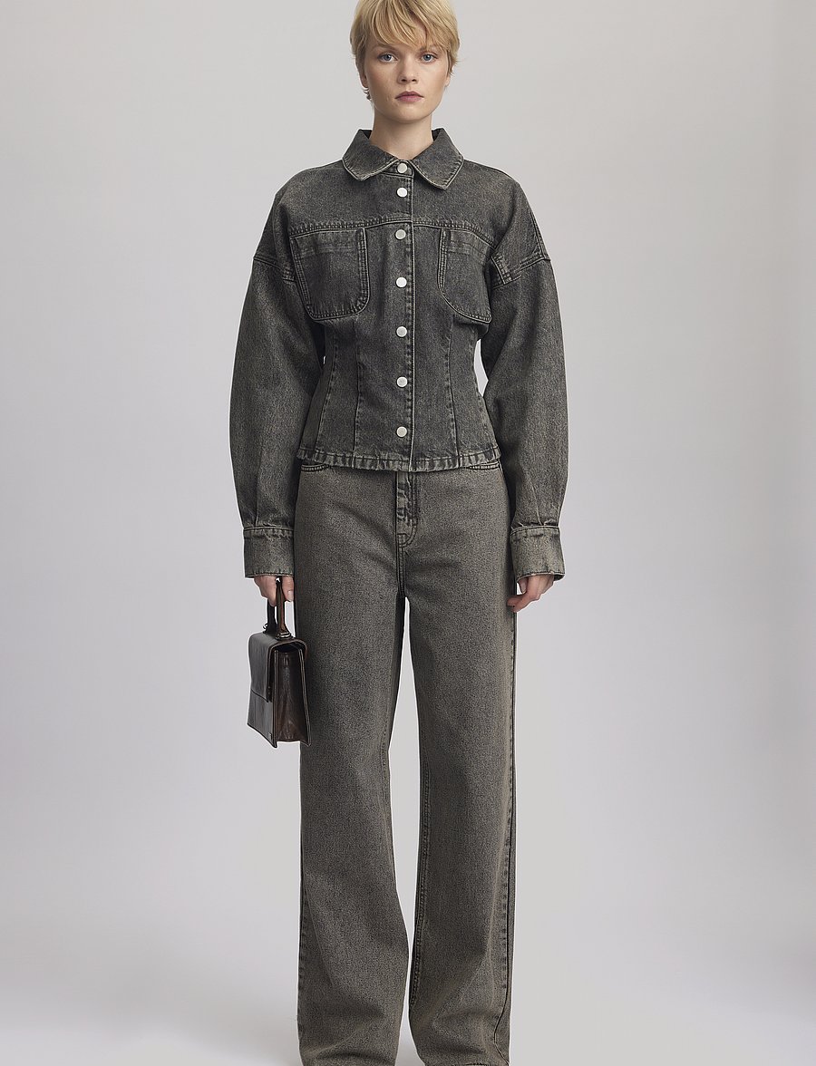Gestuz - BrendaGZ LS shirt - jeanshemden - grey brown washed - 3