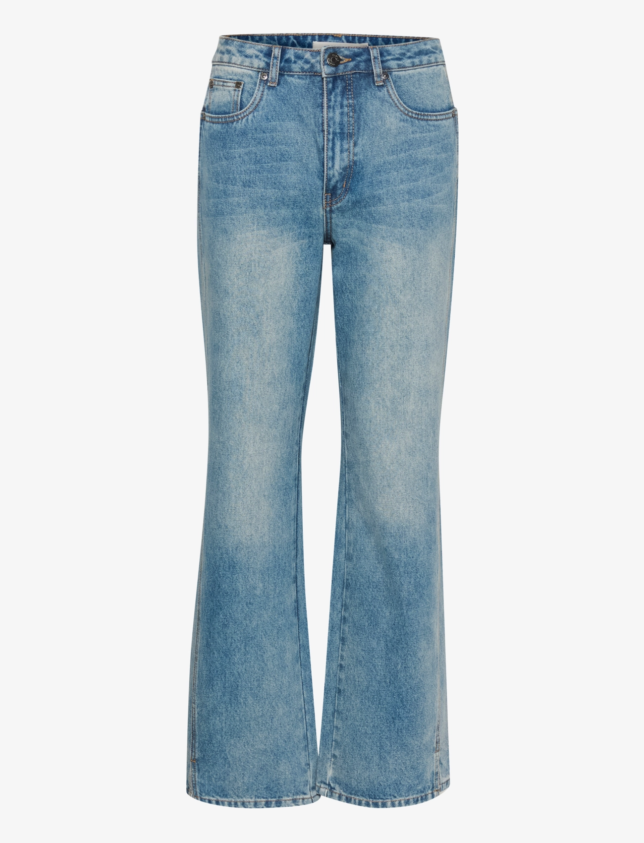 Gestuz KathaGZ HW straight jeans - Kläder - MID BLUE WASHED / blue