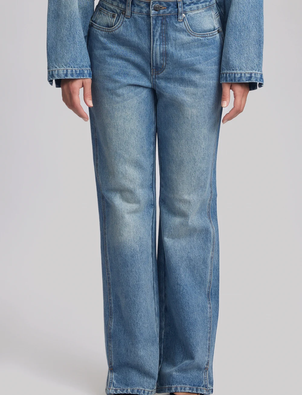Gestuz - KathaGZ HW straight jeans - raka jeans - mid blue washed - 0