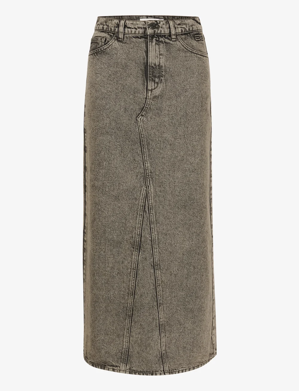 Gestuz - BrendaGZ HW long skirt - denimnederdele - grey brown washed - 1