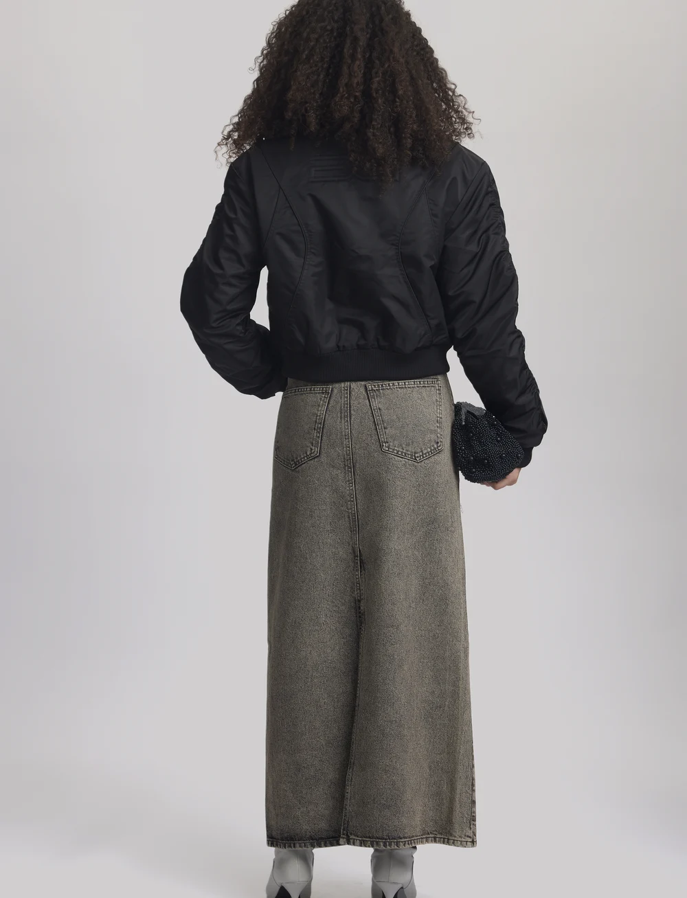 Gestuz - BrendaGZ HW long skirt - denimnederdele - grey brown washed - 4