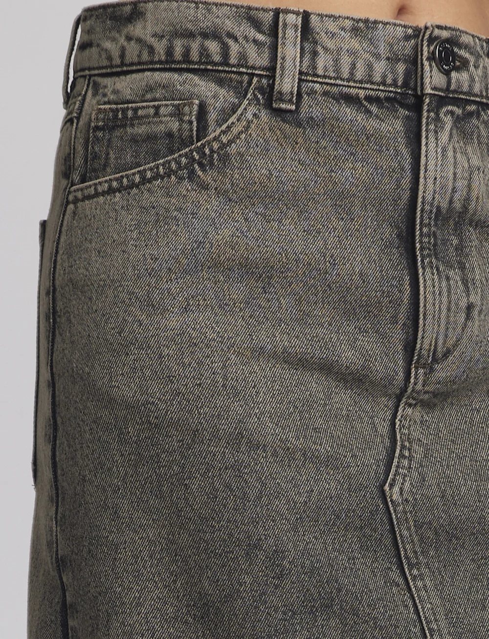 Gestuz - BrendaGZ HW long skirt - denimnederdele - grey brown washed - 5